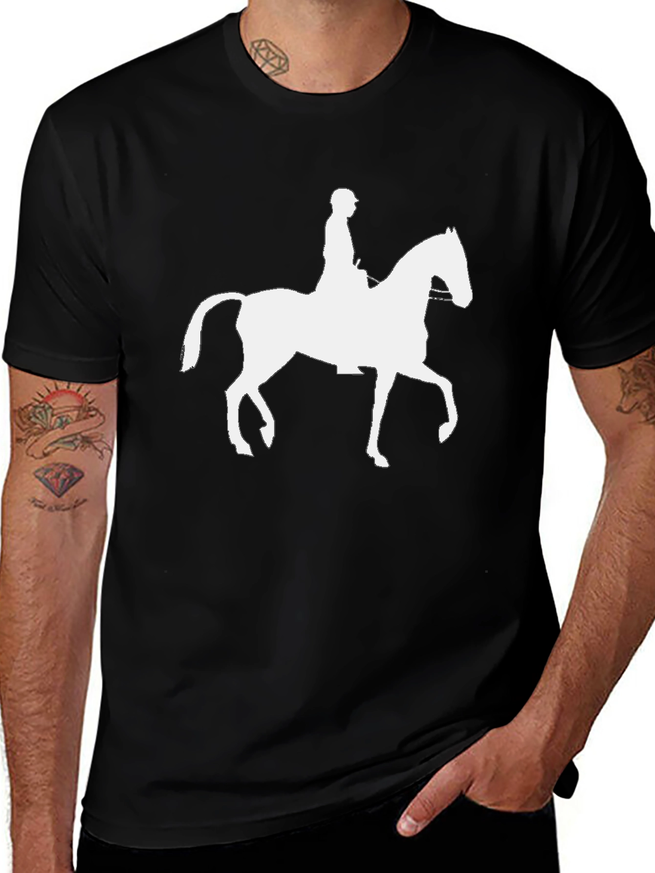 Equestrian Silhouette Graphic Tee - Horse Riding Shirt