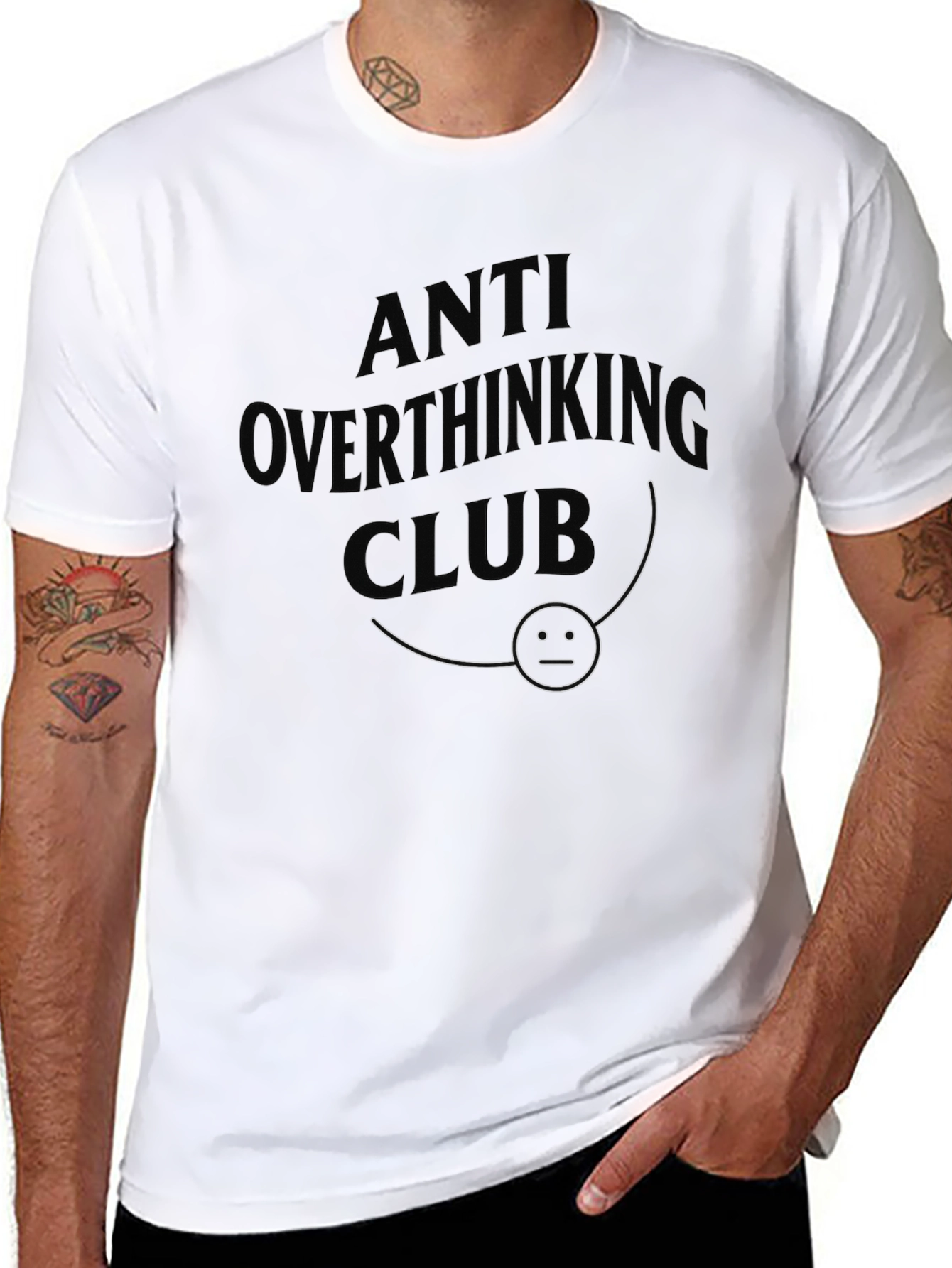 Anti Overthinking Club T-Shirt - Black Graphic Tee