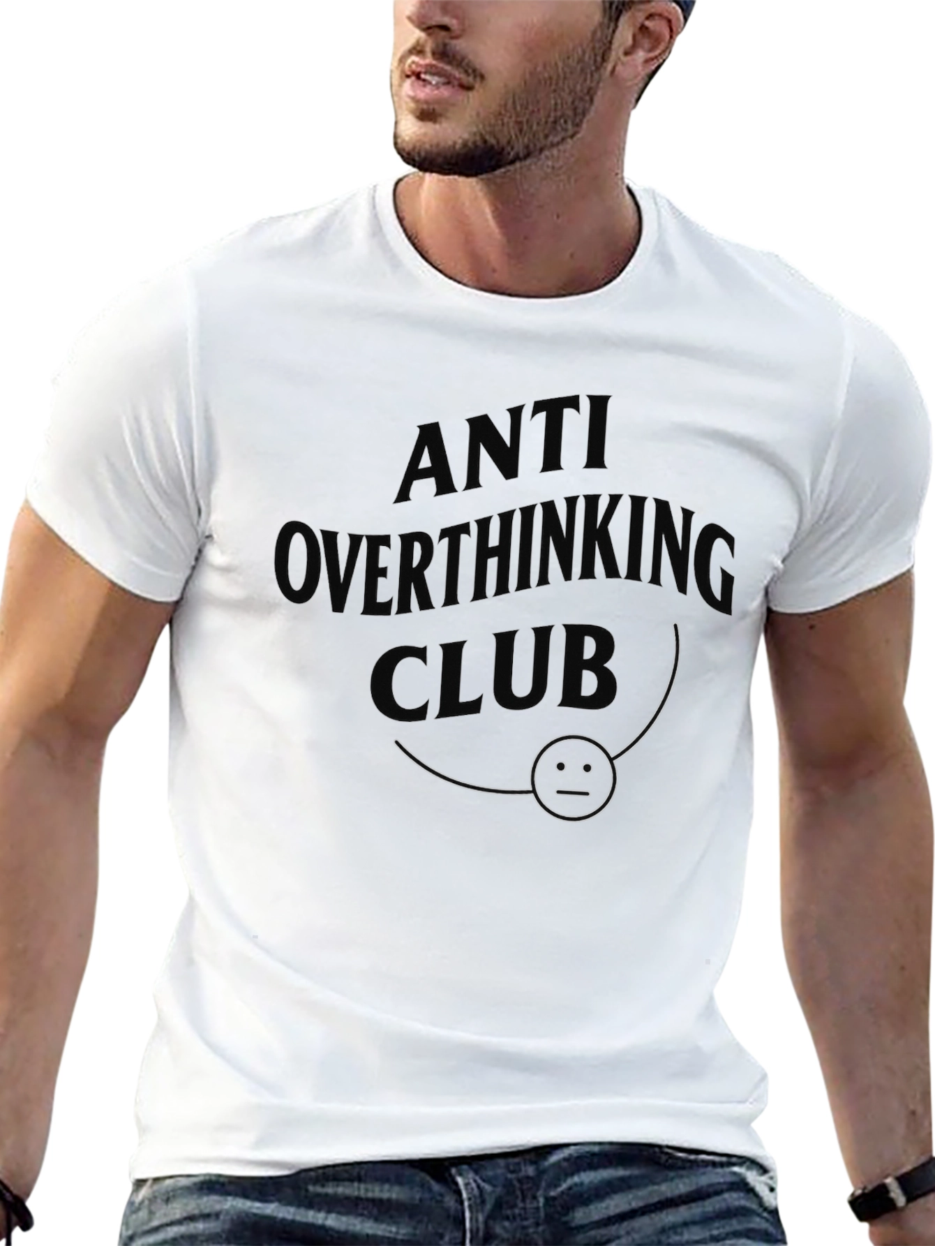 Anti Overthinking Club T-Shirt - Black Graphic Tee
