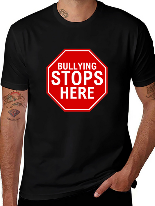 Bullying Stops Here Black T-Shirt - Stand Against Bullying!