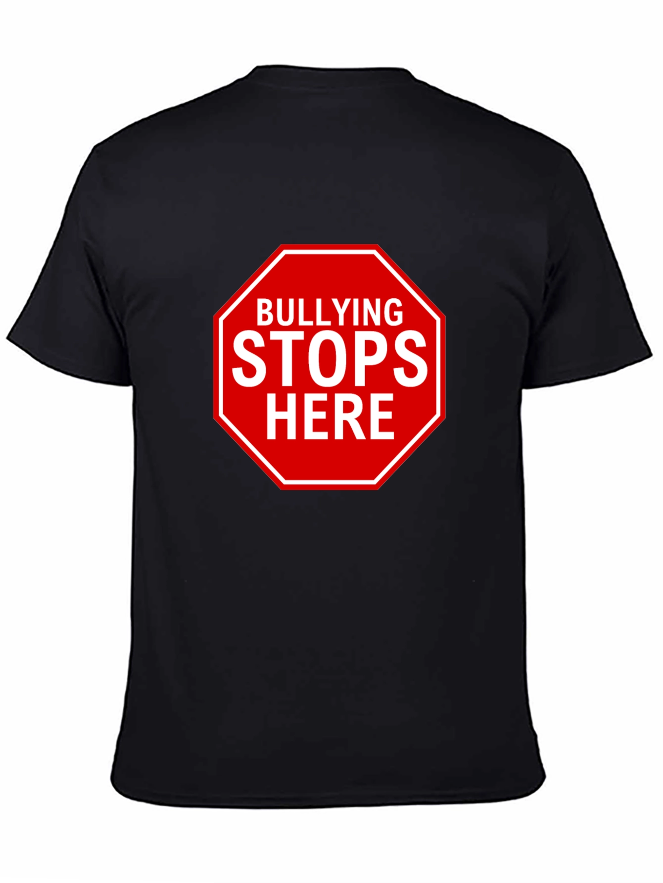 Bullying Stops Here Black T-Shirt - Stand Against Bullying!