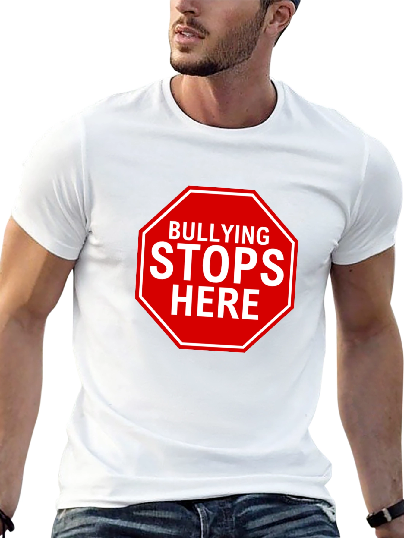 Bullying Stops Here Black T-Shirt - Stand Against Bullying!