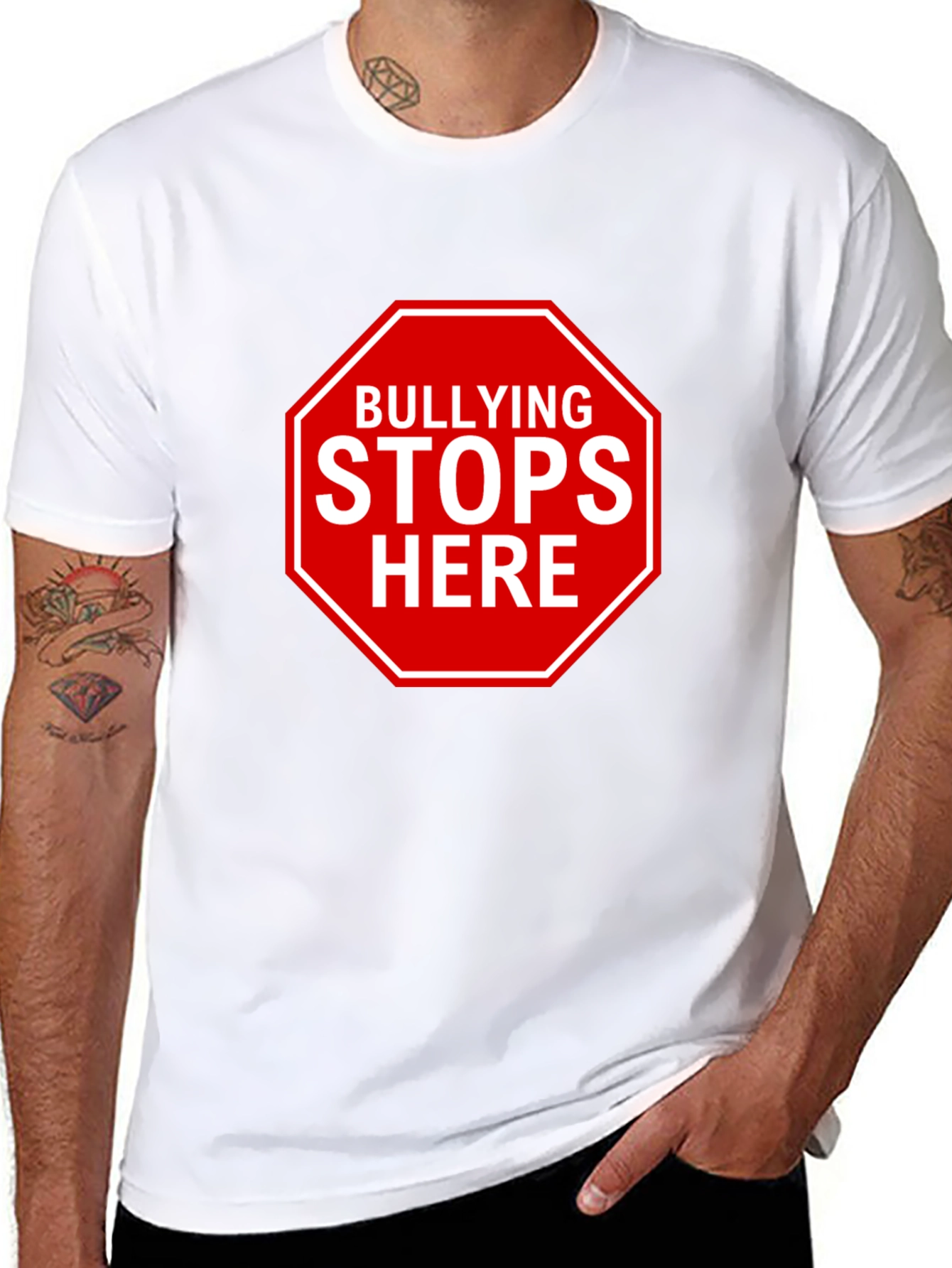 Bullying Stops Here Black T-Shirt - Stand Against Bullying!