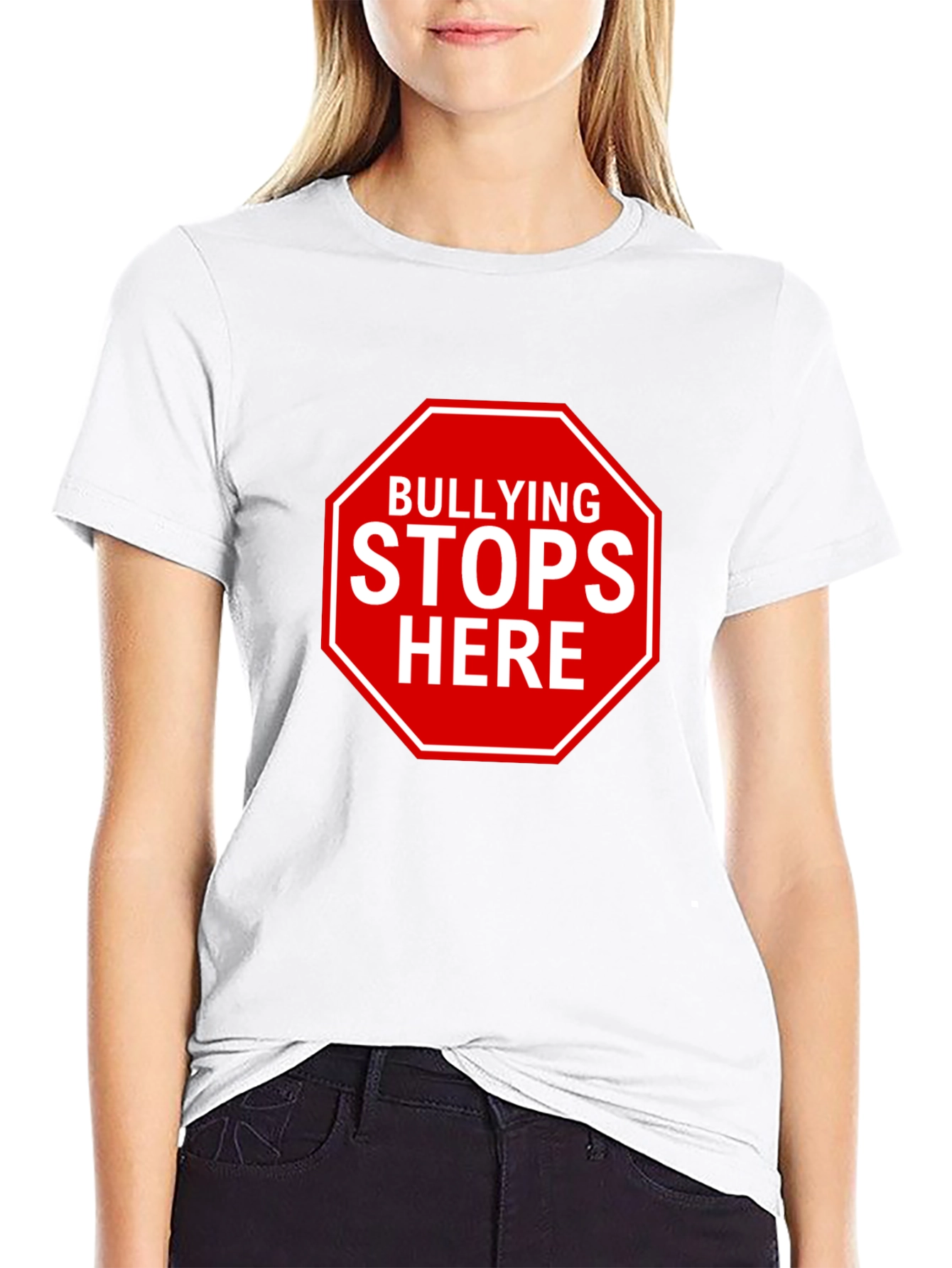 Bullying Stops Here Black T-Shirt - Stand Against Bullying!