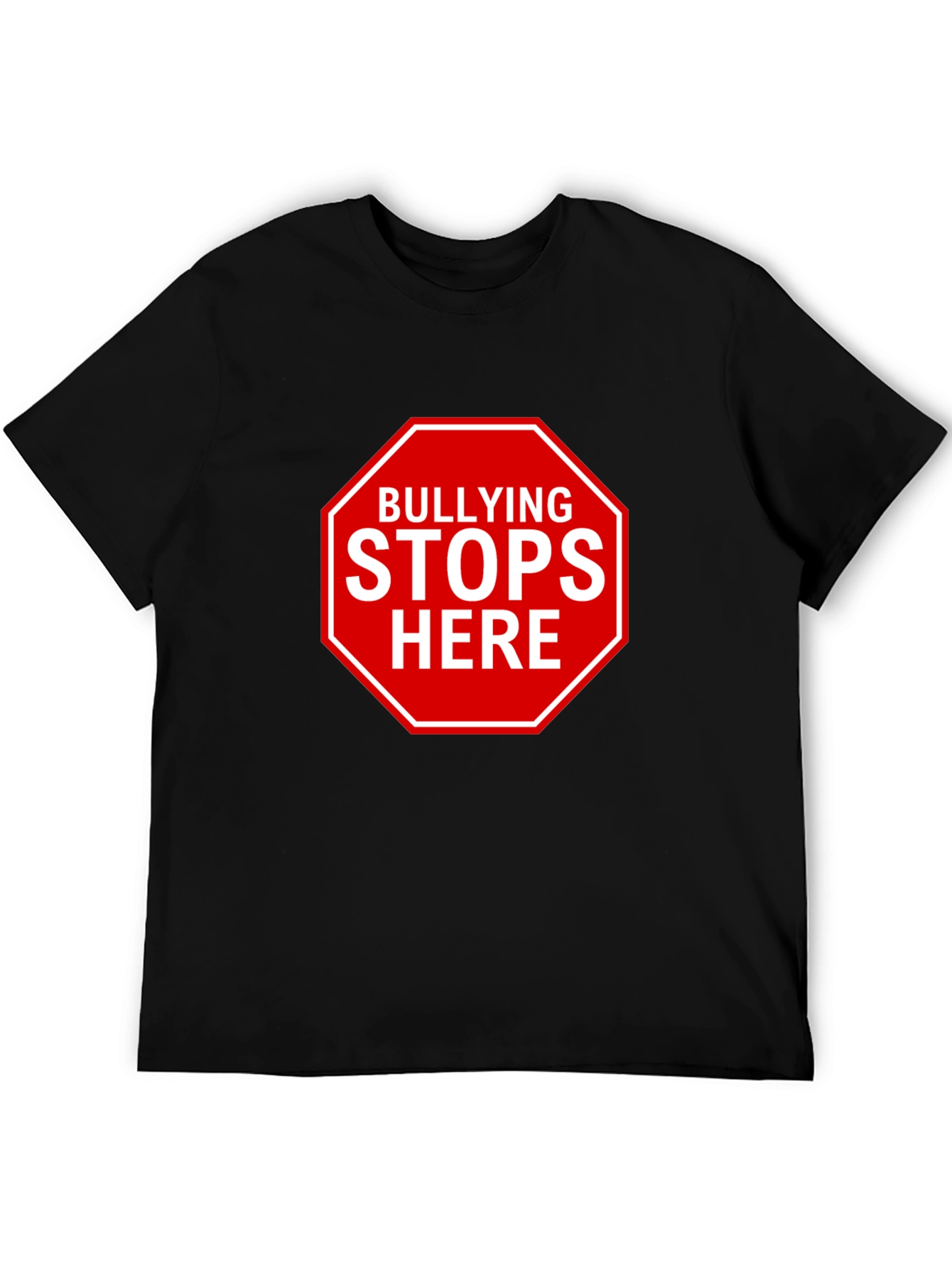 Bullying Stops Here Black T-Shirt - Stand Against Bullying!