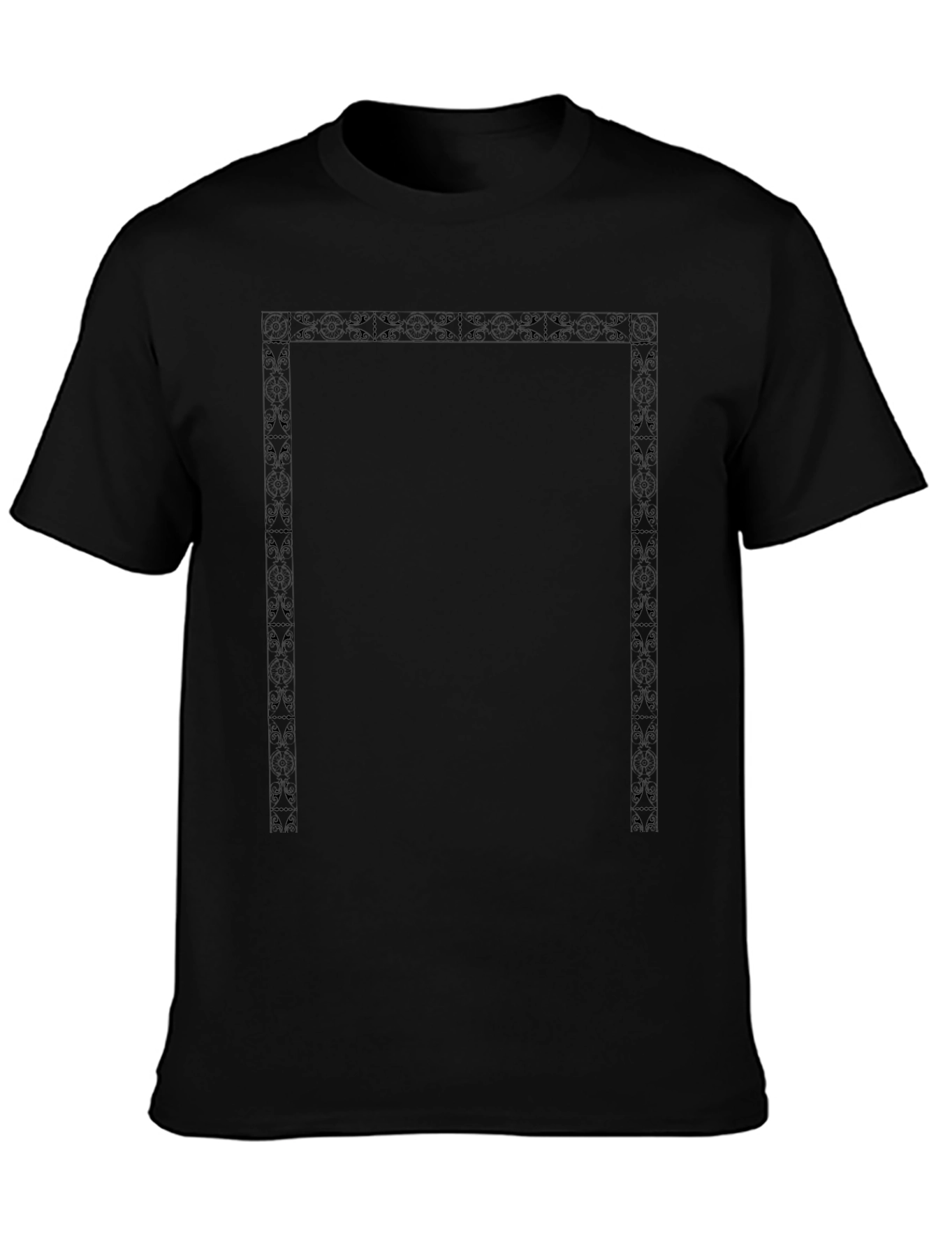 Geometric Print Black Crew Neck T-Shirt