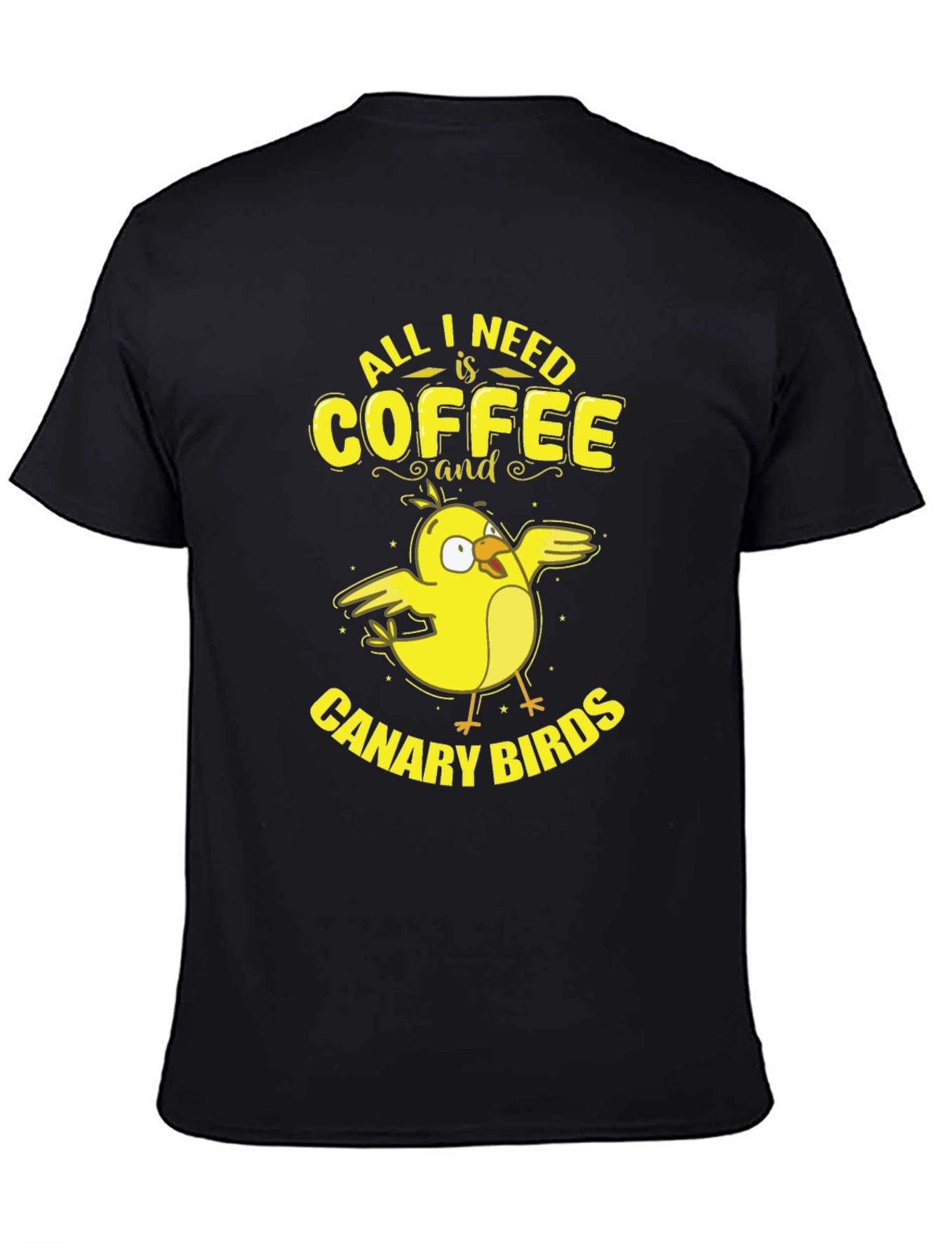 Coffee and Canary Birds Graphic T-Shirt