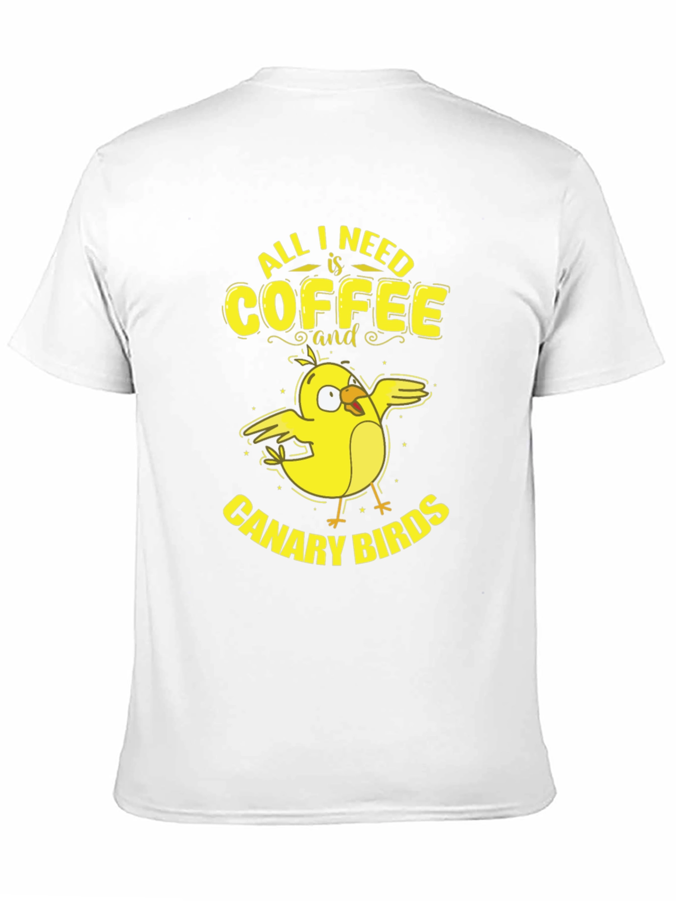Coffee and Canary Birds Graphic T-Shirt