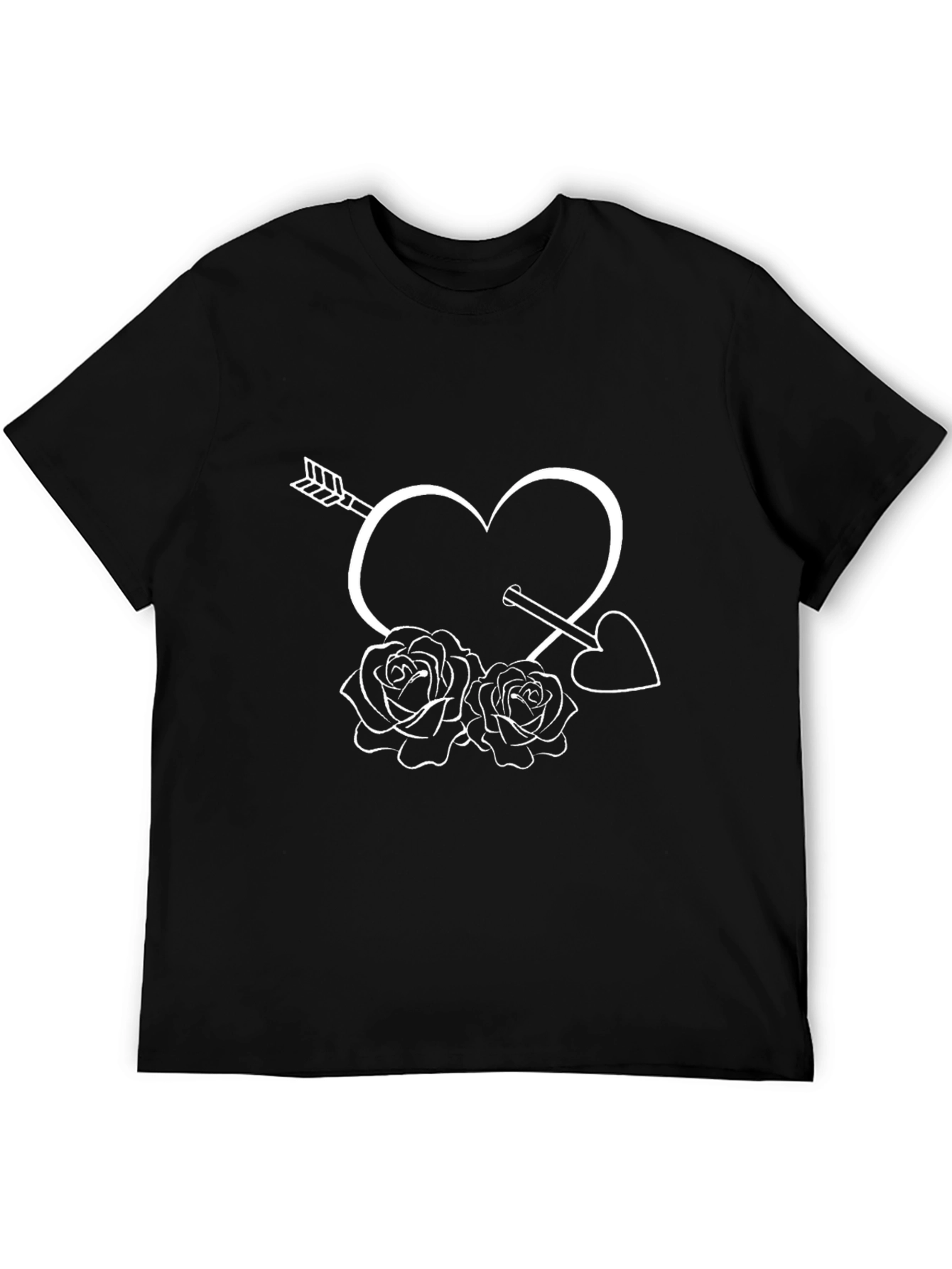 Heart Arrow Roses Graphic T-Shirt