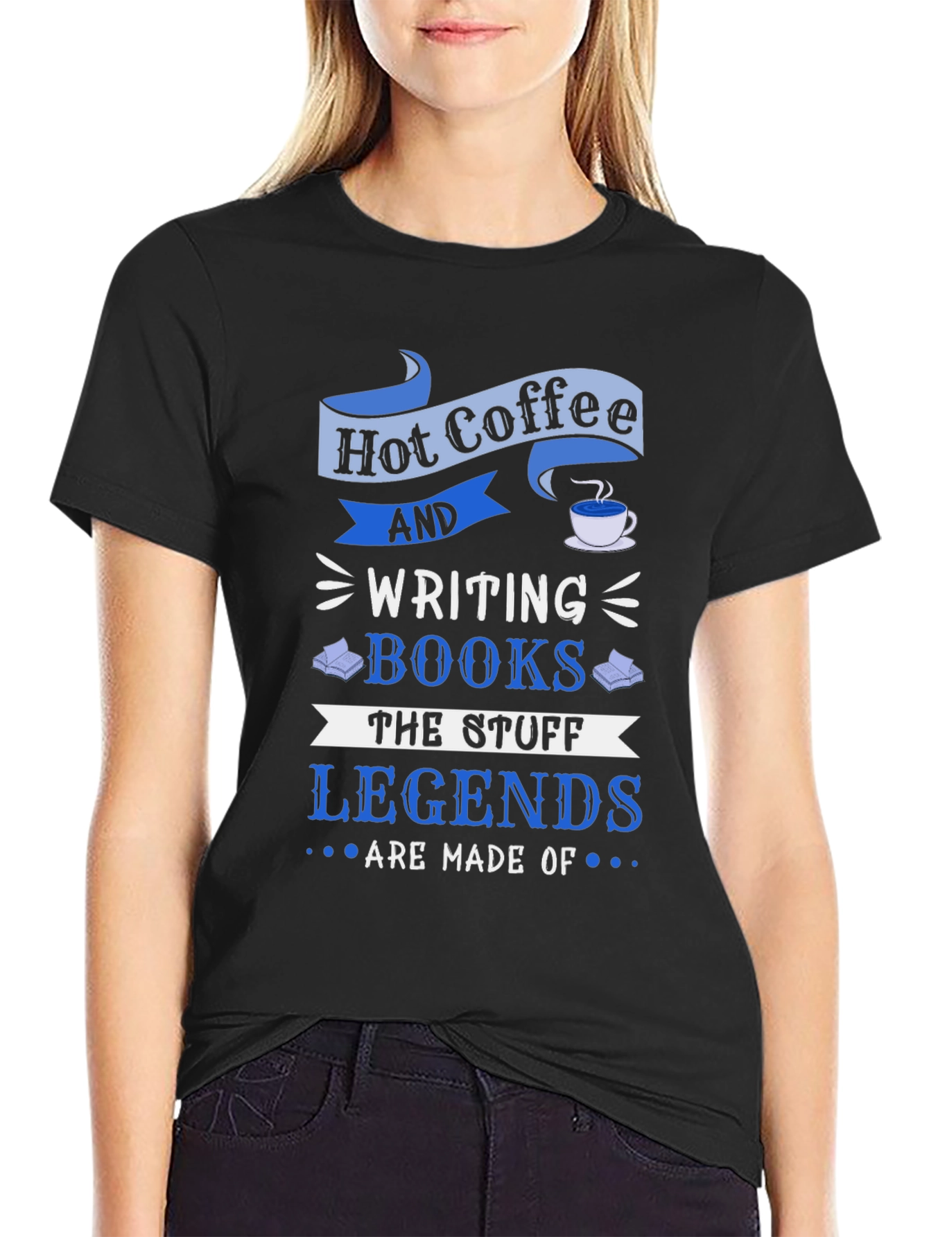 Hot Coffee and Writing Books T-Shirt