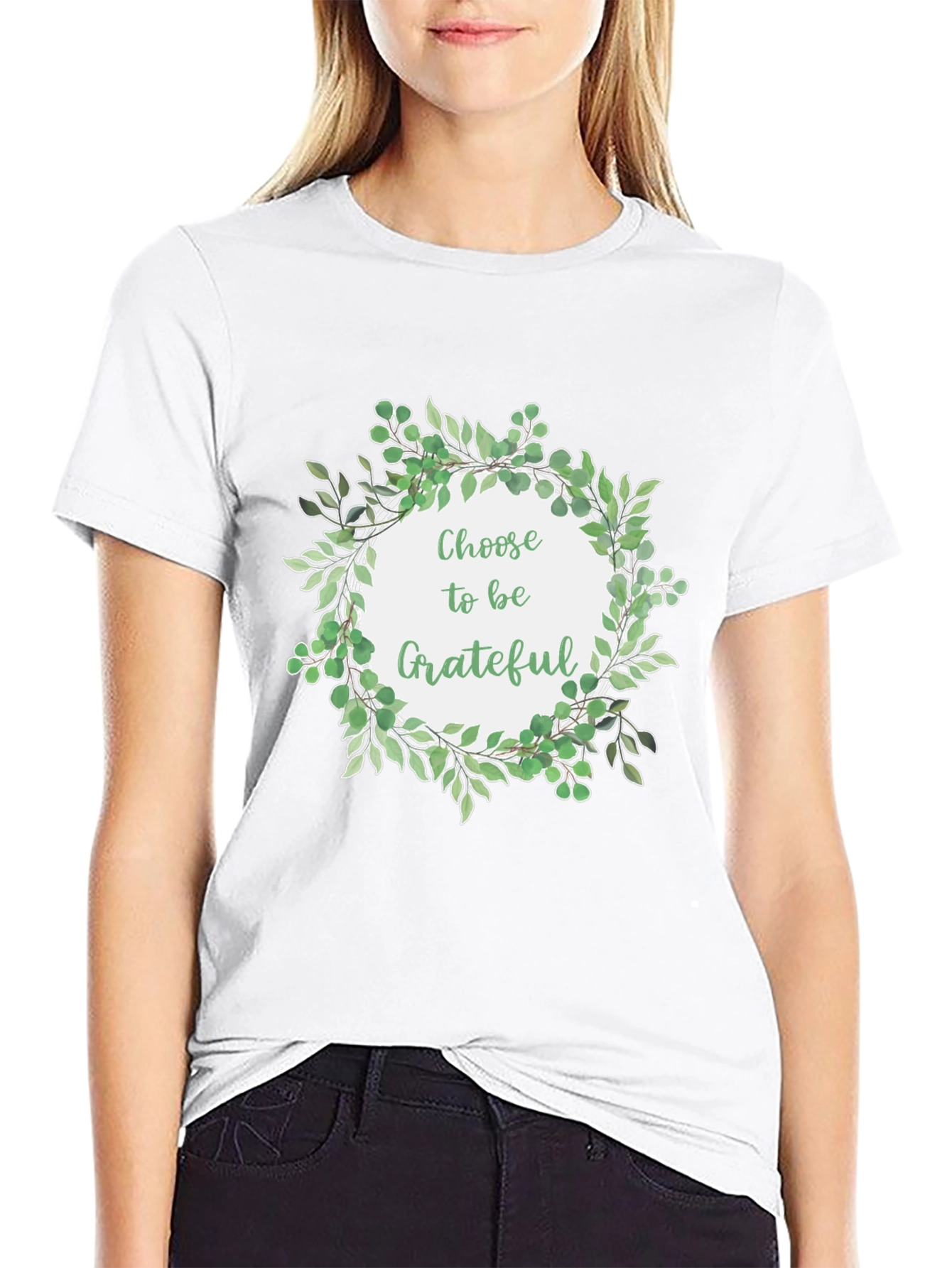 Grateful Wreath Graphic T-Shirt - Black