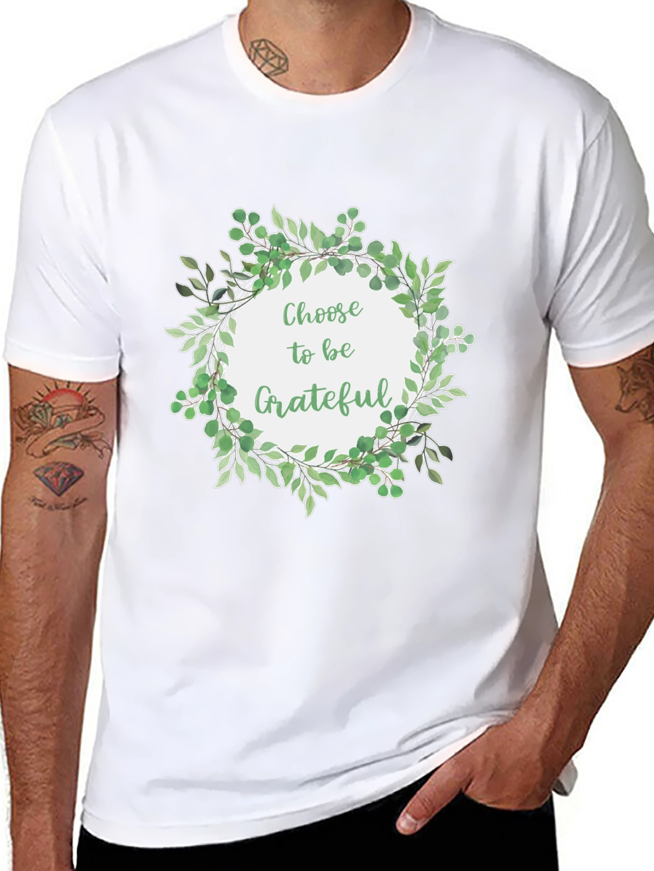 Grateful Wreath Graphic T-Shirt - Black
