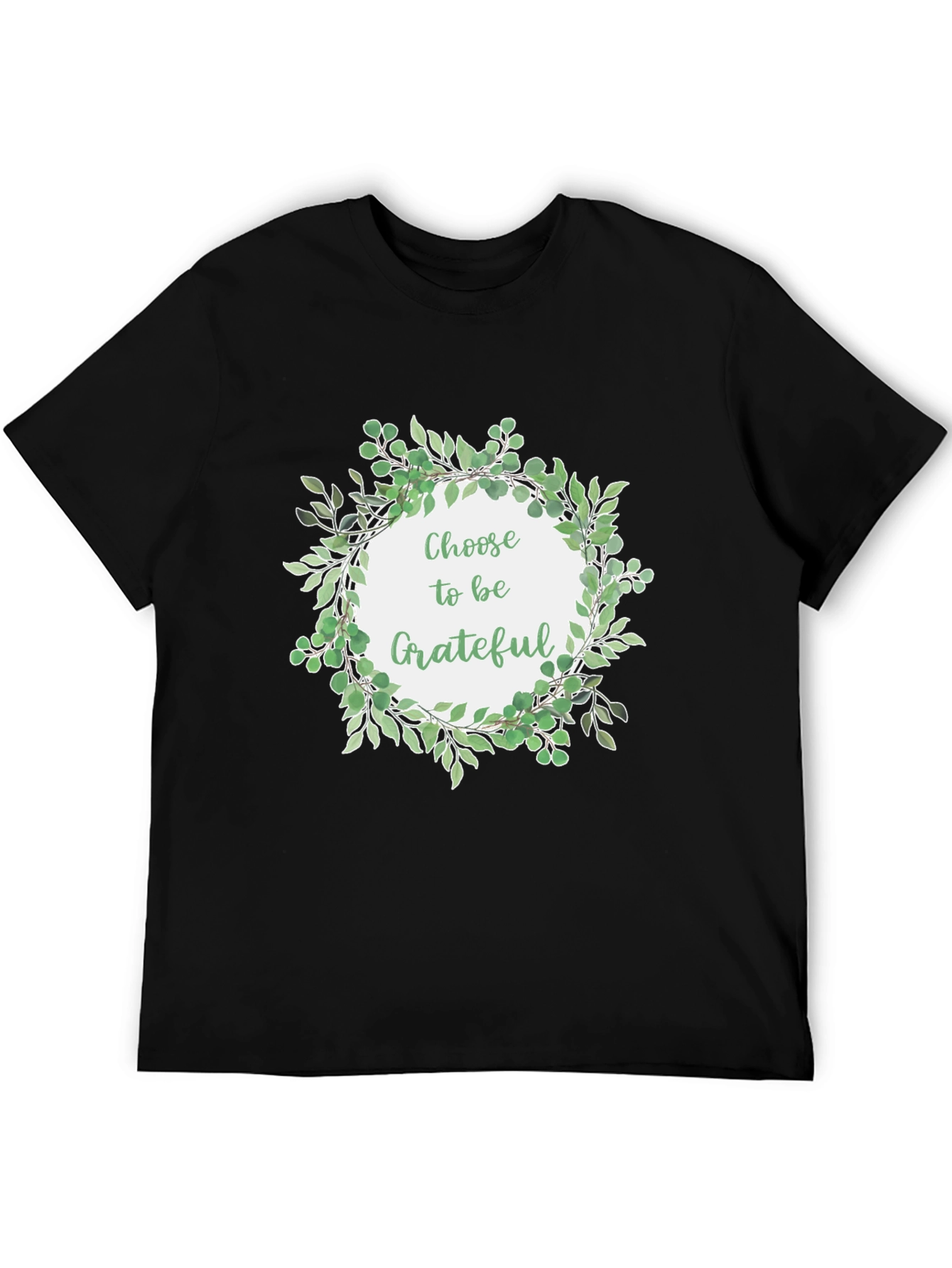 Grateful Wreath Graphic T-Shirt - Black
