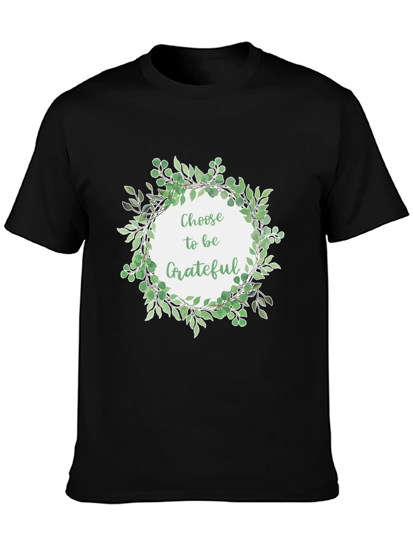Grateful Wreath Graphic T-Shirt - Black