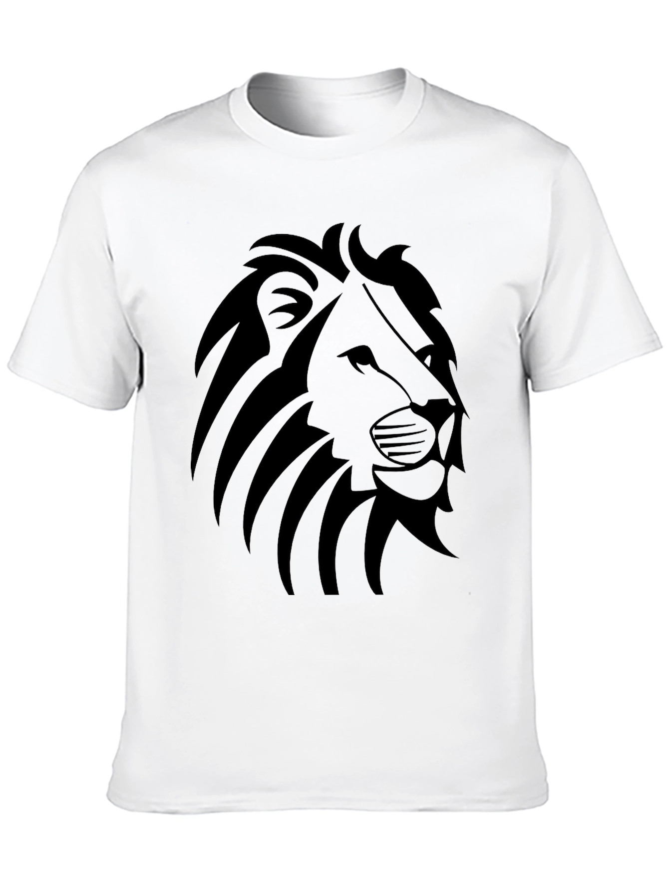 Lion Graphic Tee - Stylish Mens Black T-Shirt