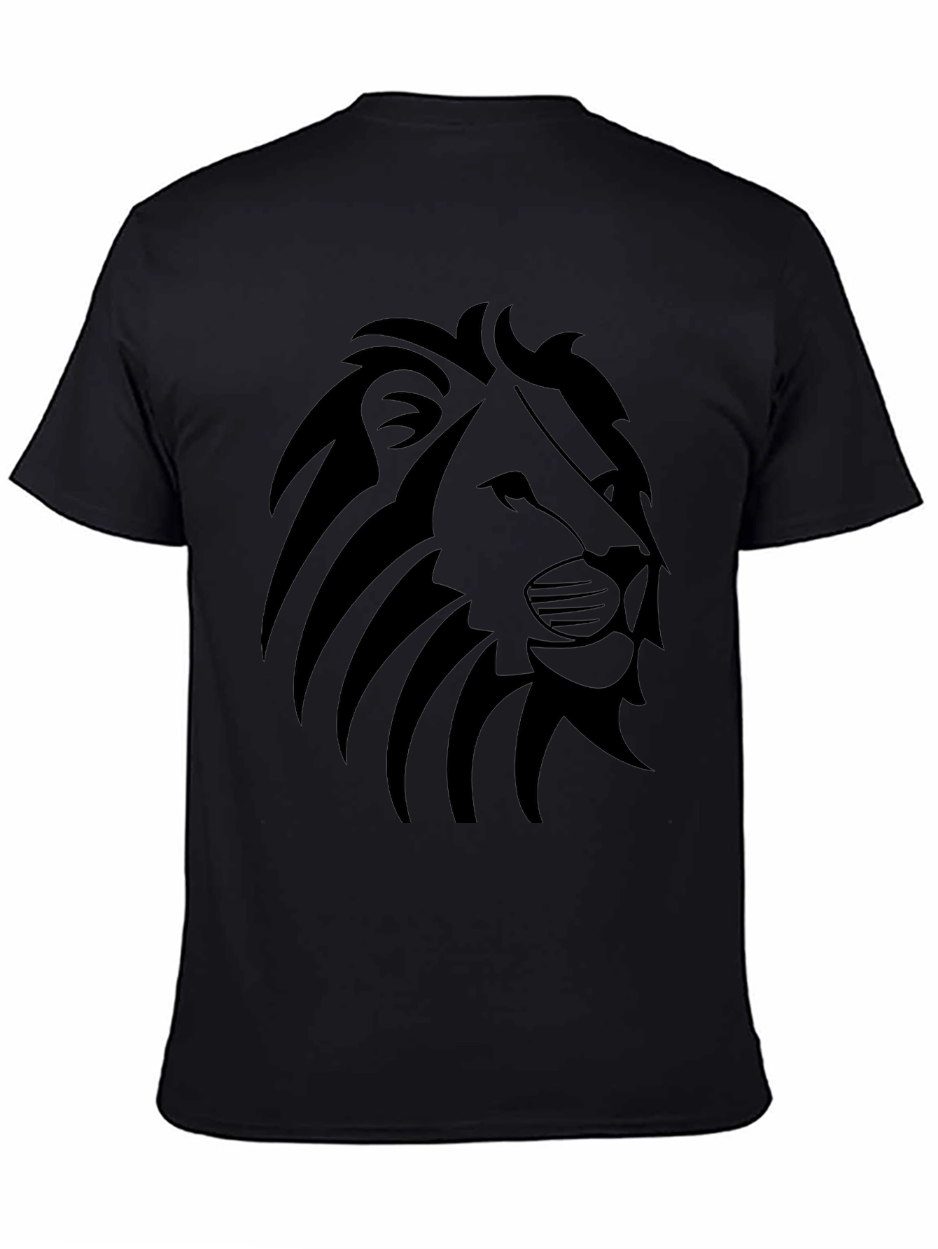 Lion Graphic Tee - Stylish Mens Black T-Shirt