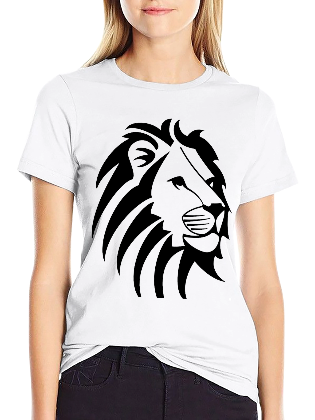 Lion Graphic Tee - Stylish Mens Black T-Shirt