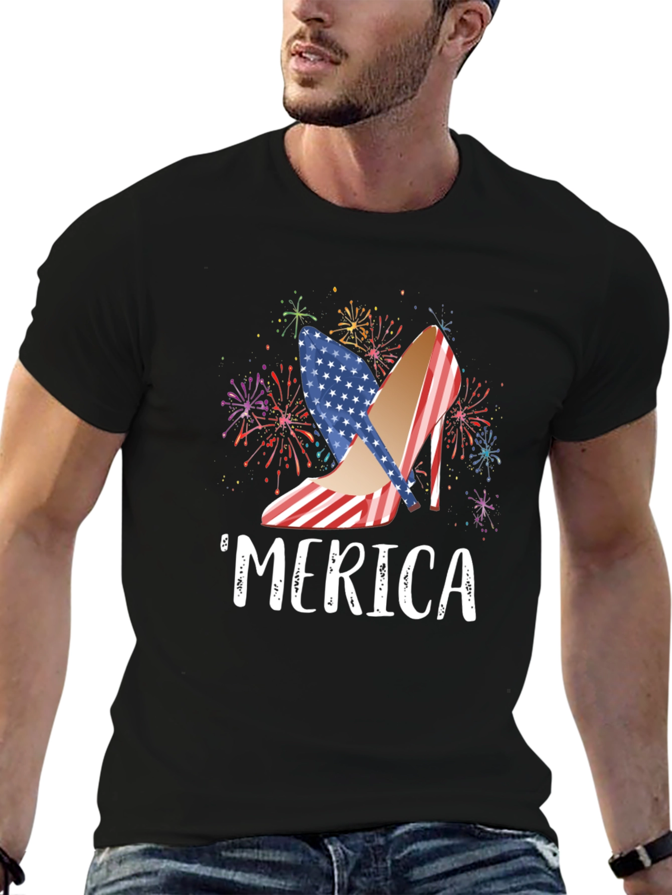 Patriotic Merica Heels USA Flag T-Shirt