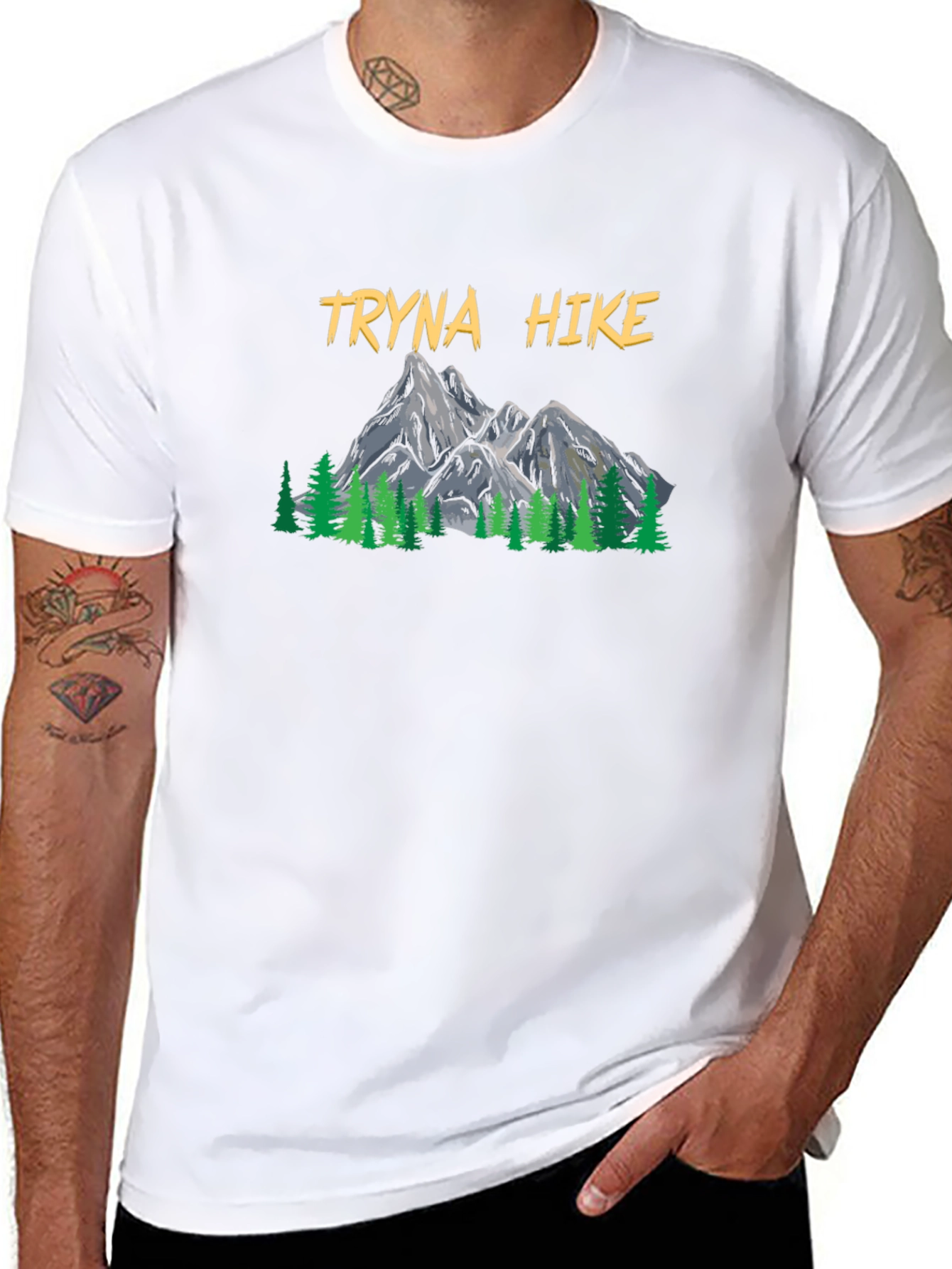Tryna Hike Graphic T-Shirt - Outdoor Adventure Tee