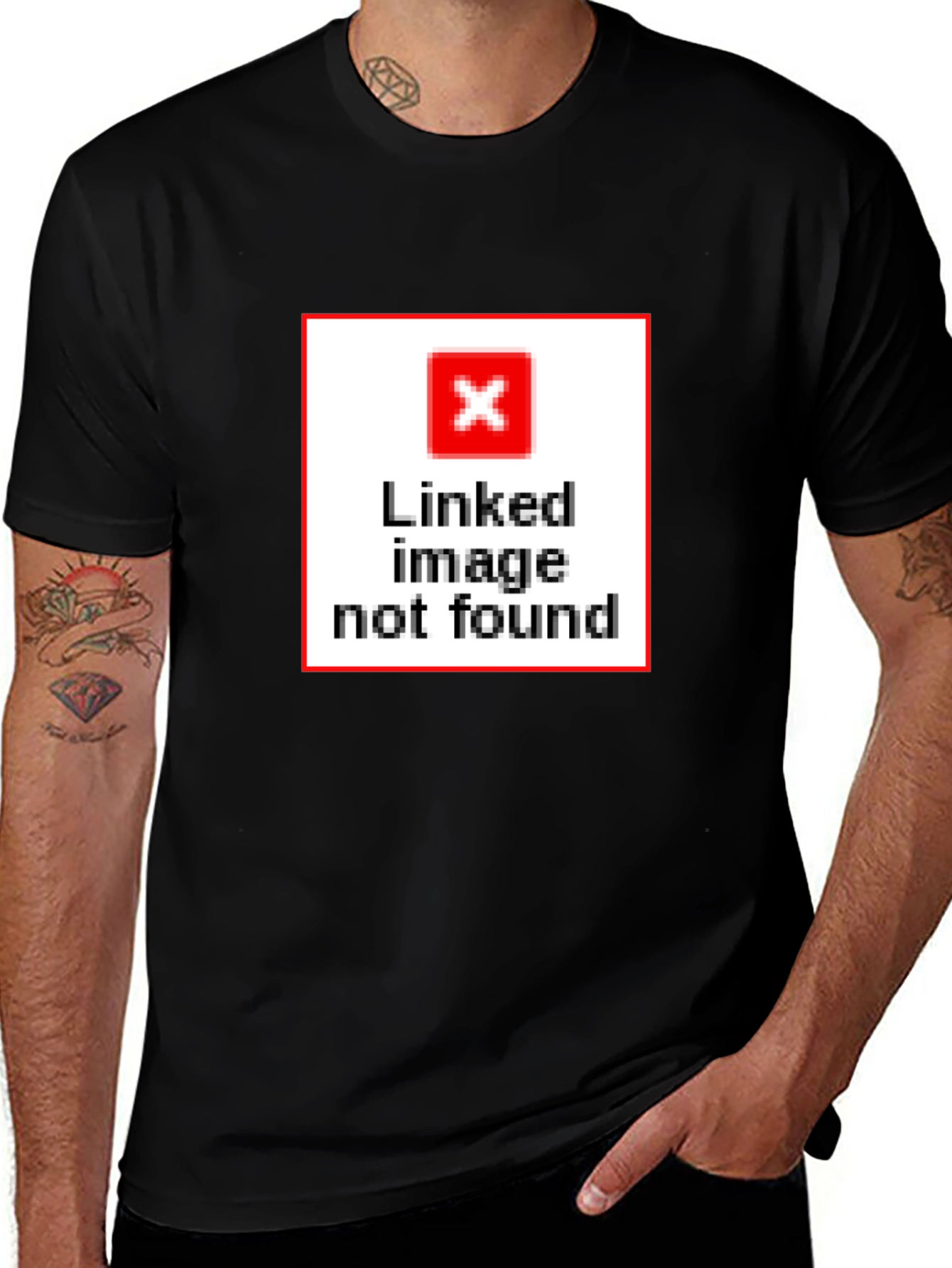Humorous Linked Image Not Found Graphic T-Shirt