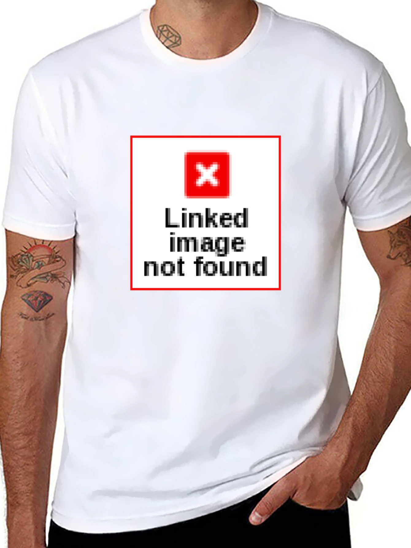 Humorous Linked Image Not Found Graphic T-Shirt