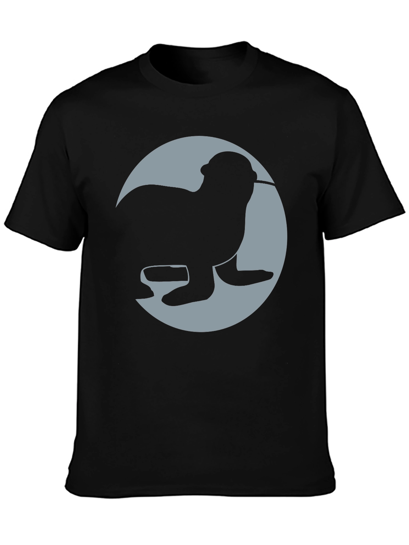 Seal Silhouette Graphic Tee - Black Casual Shirt