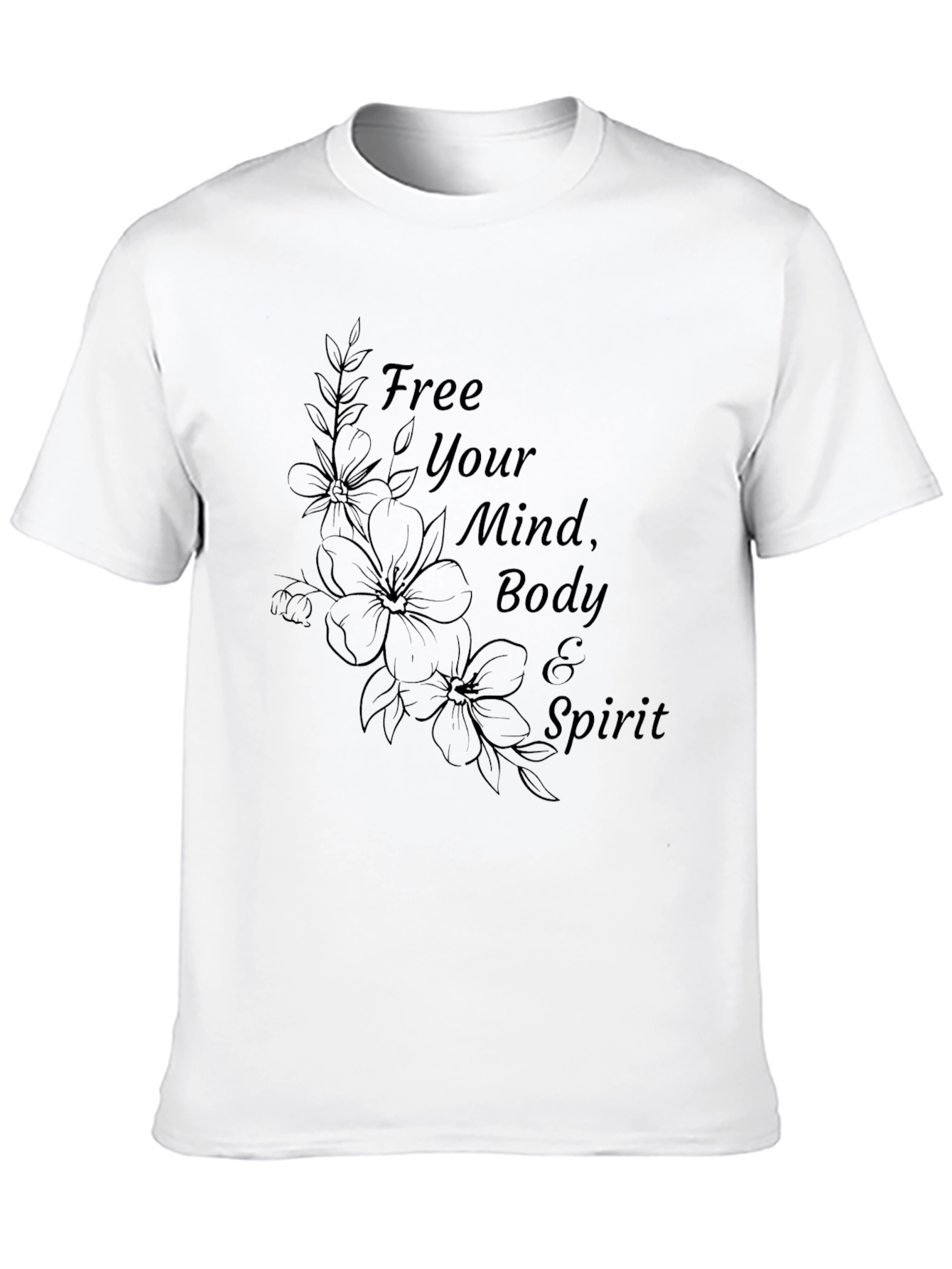 Free Your Mind Body & Spirit Black Graphic Tee