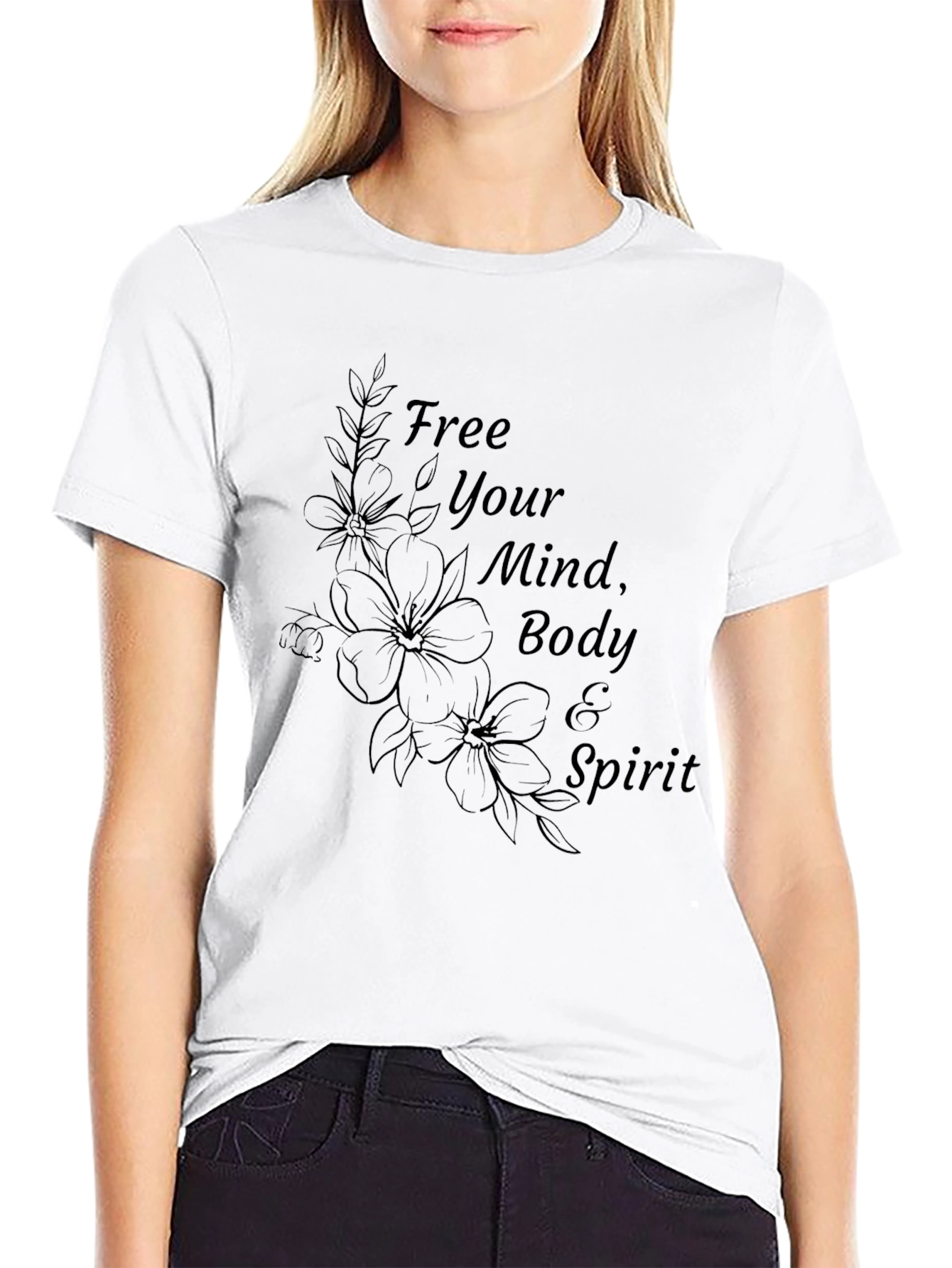 Free Your Mind Body & Spirit Black Graphic Tee