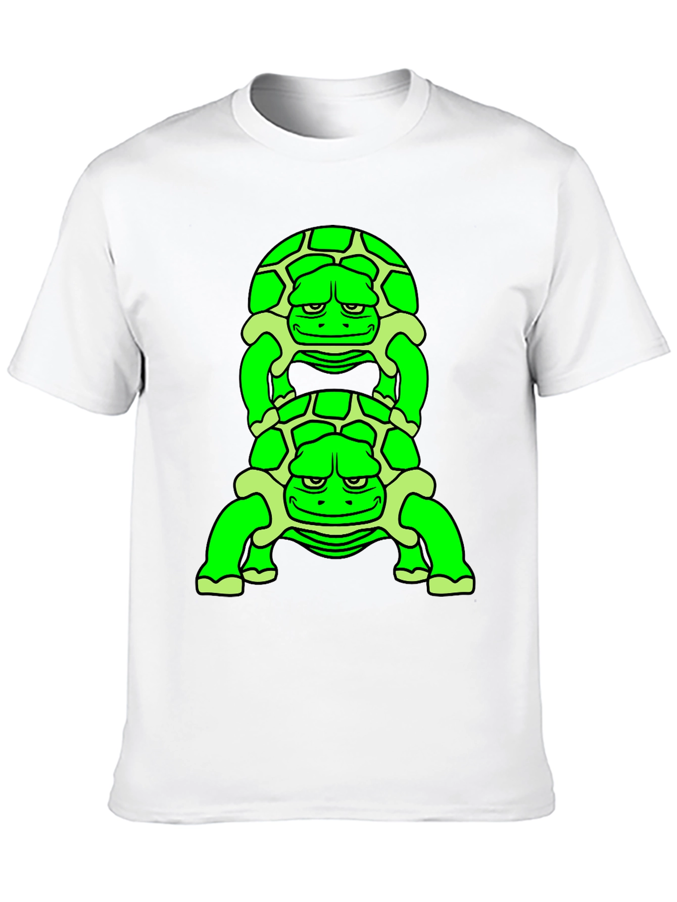 Stacked Turtle Graphic Tee - Unique Design