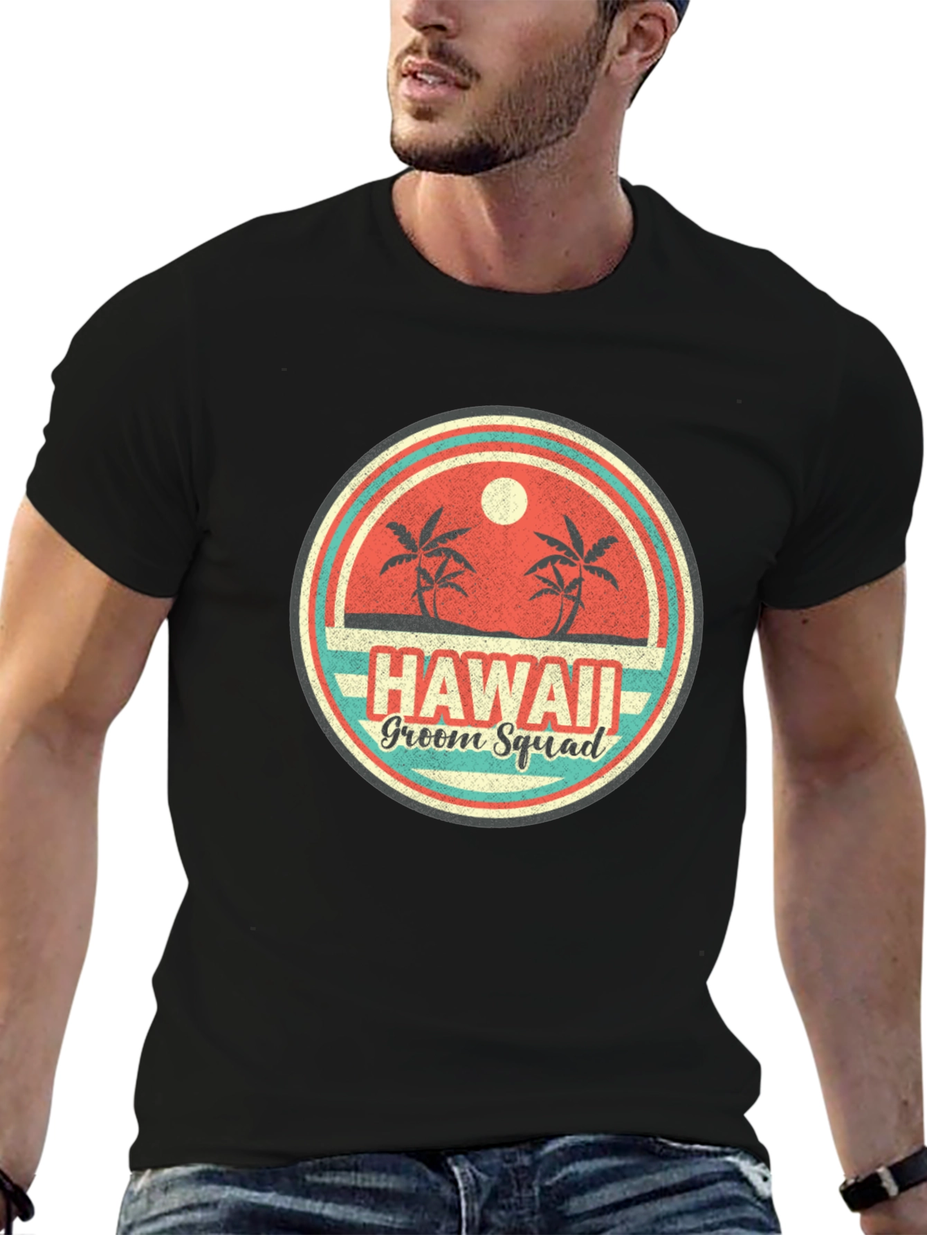 Hawaii Groom Squad T-Shirt Tropical Beach Wedding Tee