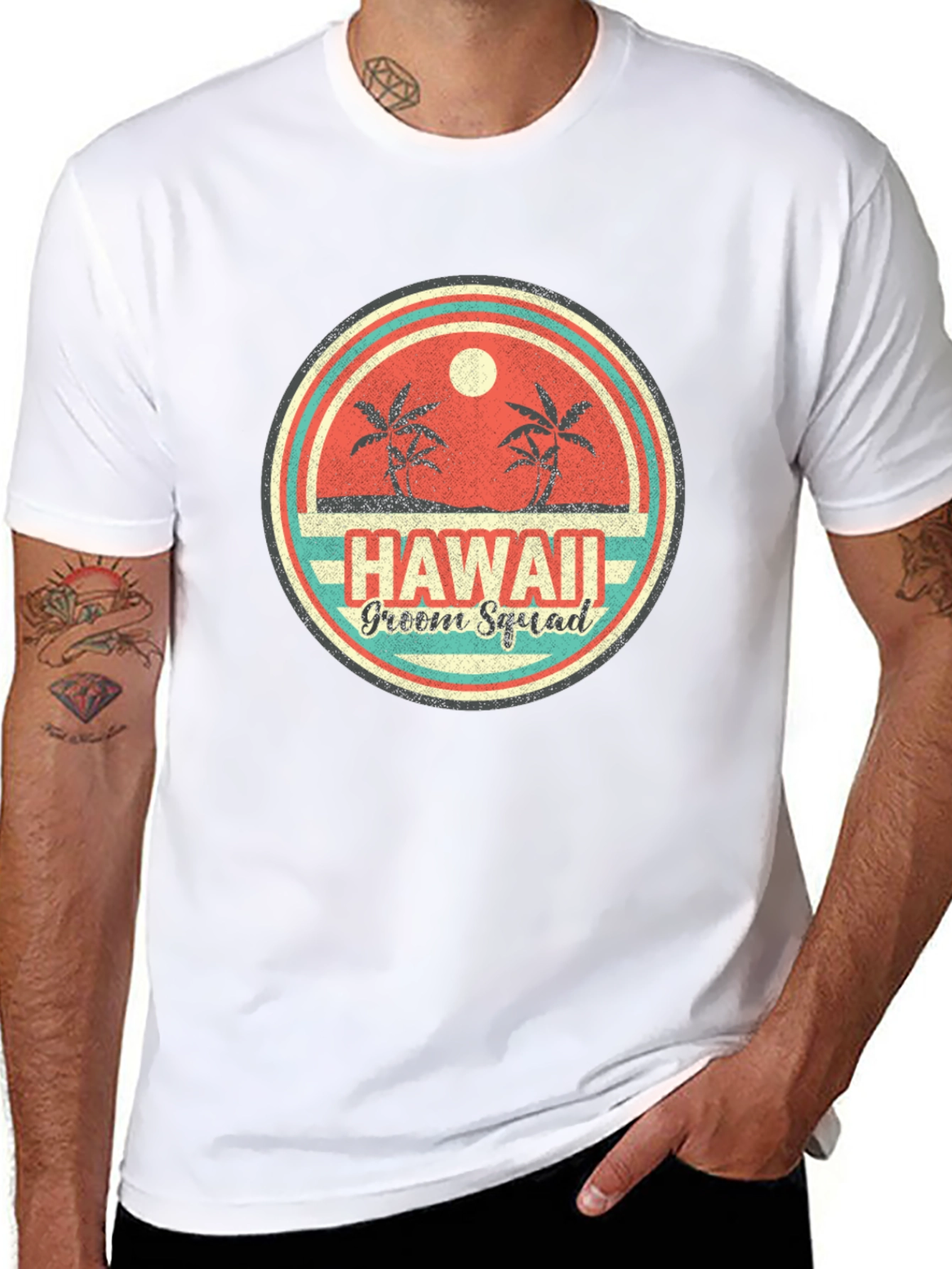 Hawaii Groom Squad T-Shirt Tropical Beach Wedding Tee