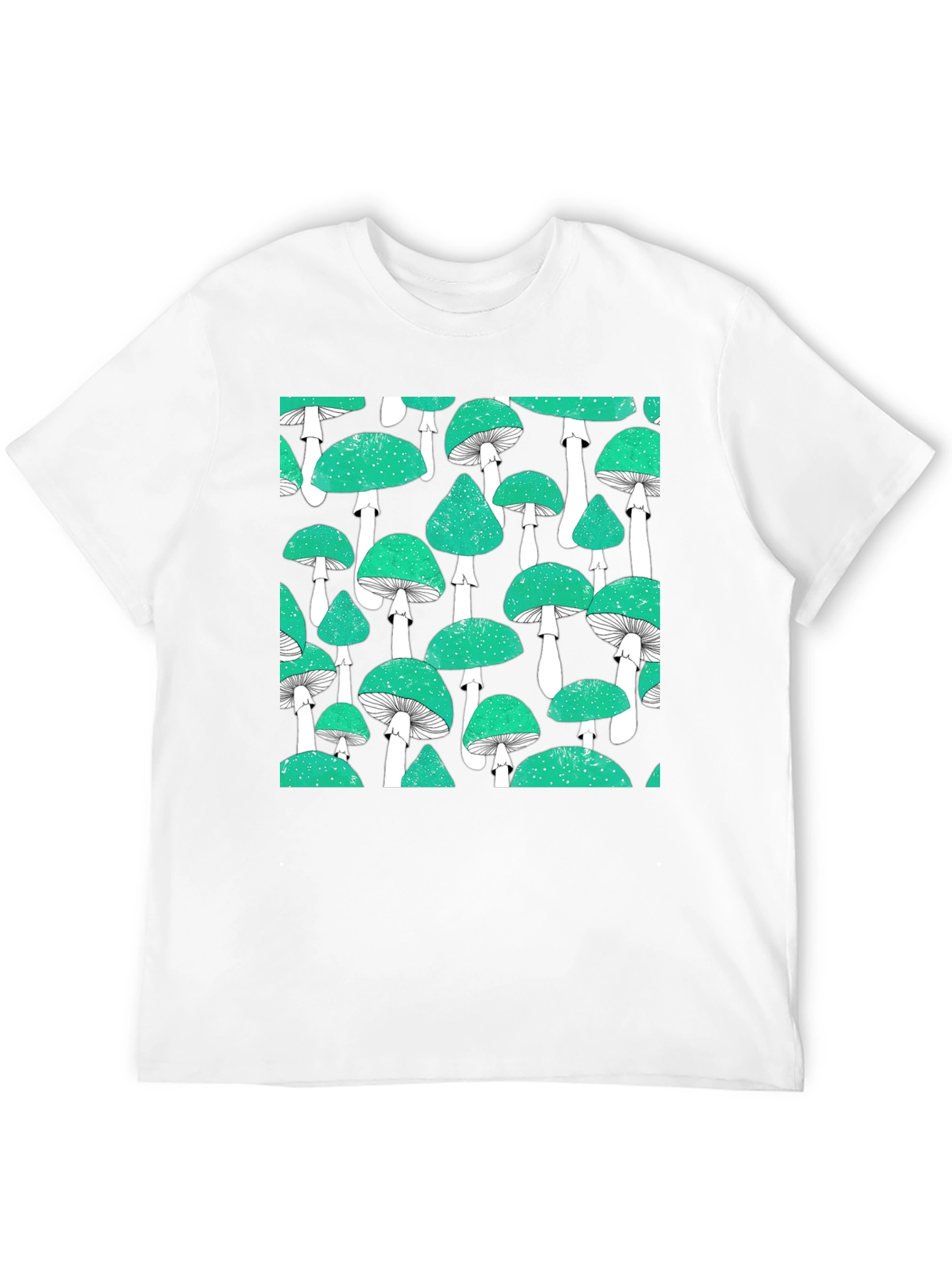 Mushroom Pattern Tee - Cool Graphic Print Shirt