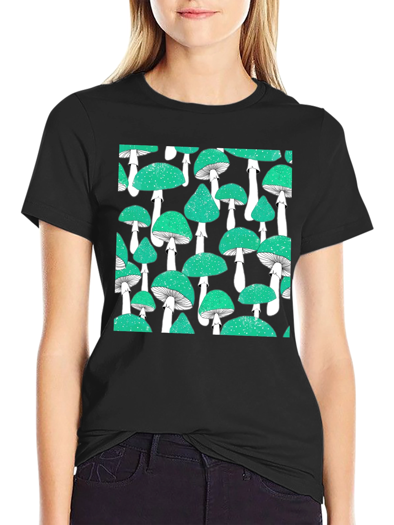 Mushroom Pattern Tee - Cool Graphic Print Shirt