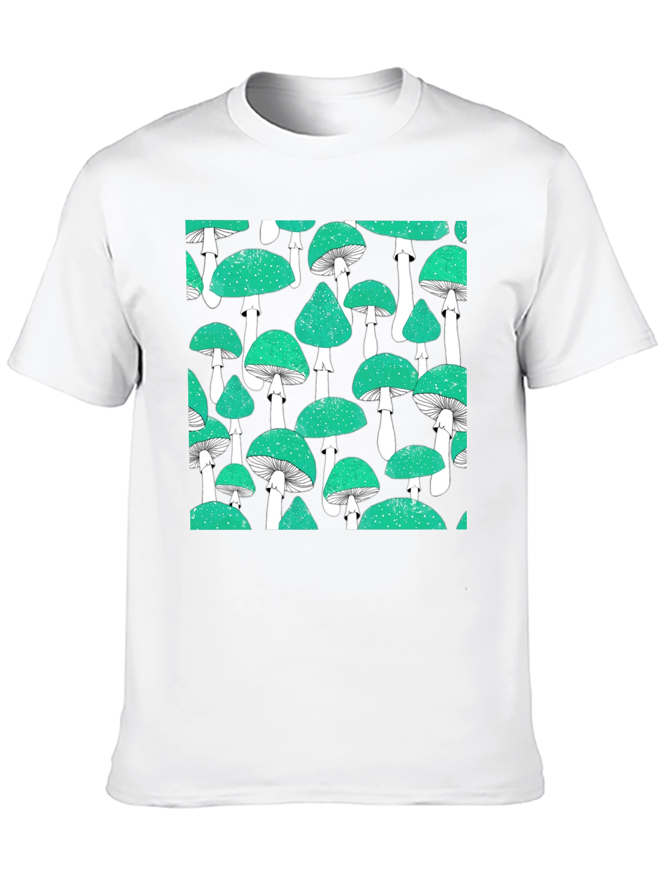 Mushroom Pattern Tee - Cool Graphic Print Shirt