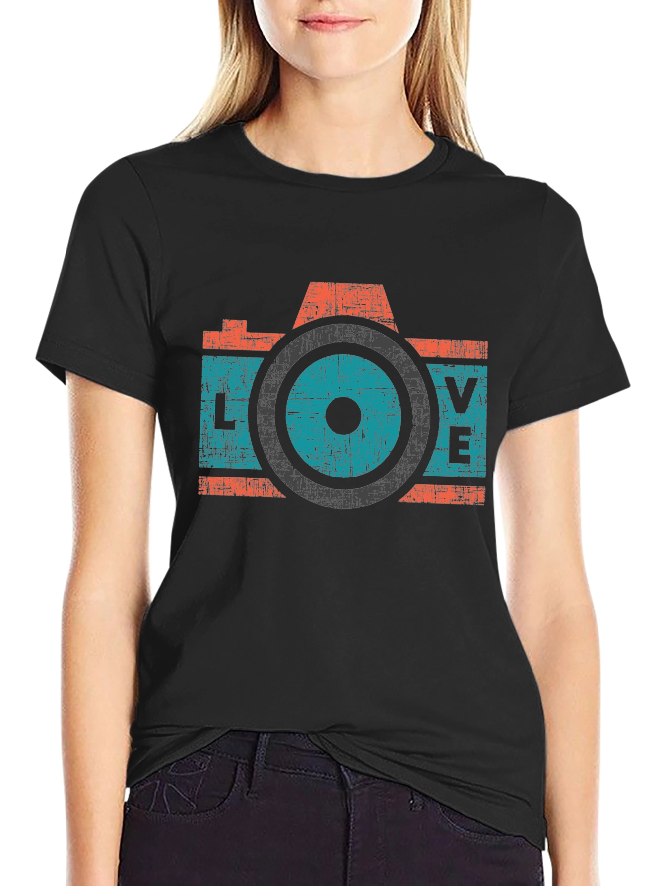Retro Camera LOVE Graphic T-Shirt