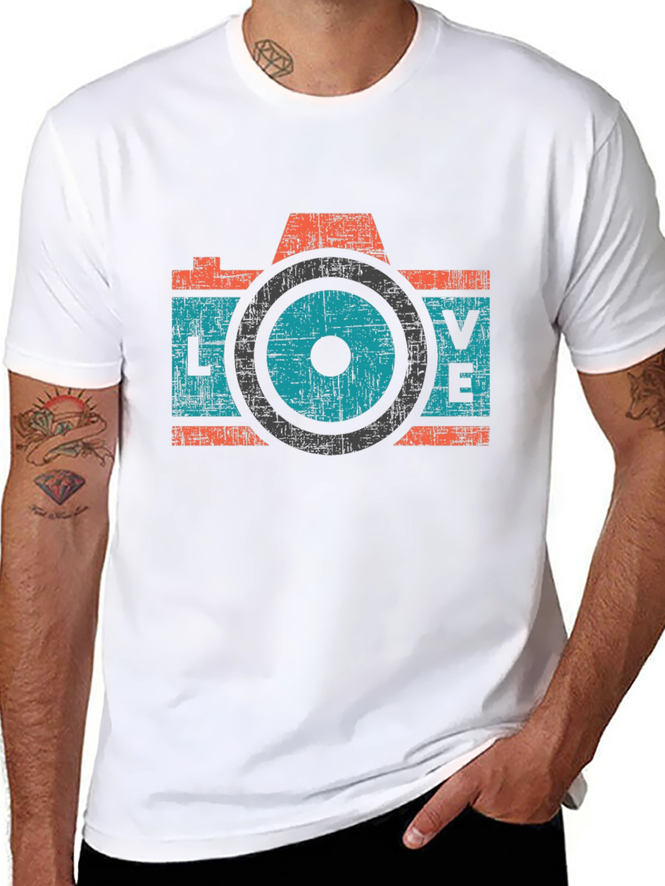Retro Camera LOVE Graphic T-Shirt