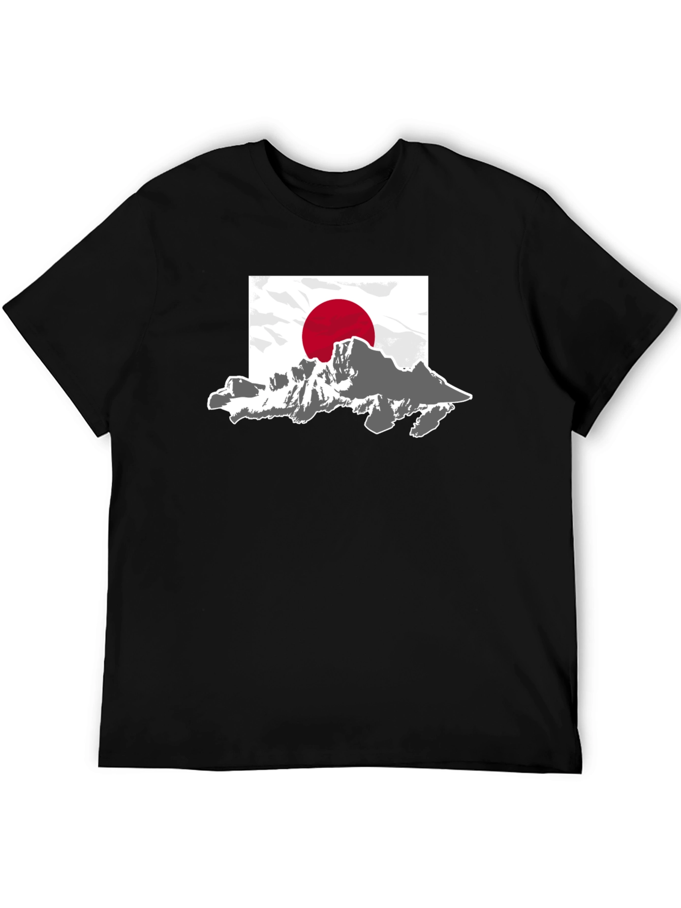 Japanese Mountain Flag Graphic T-Shirt