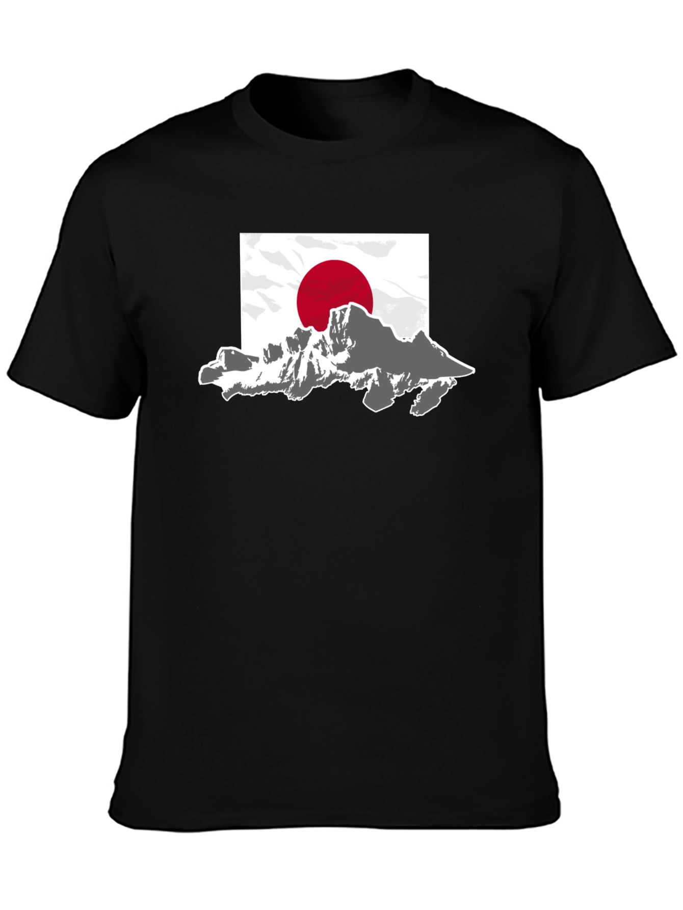 Japanese Mountain Flag Graphic T-Shirt