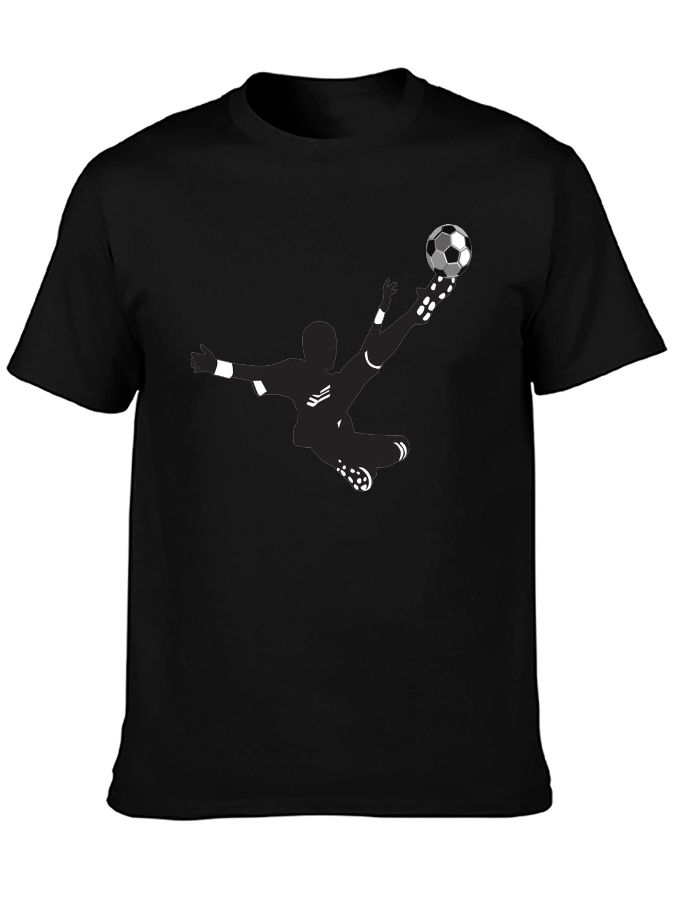 Soccer Kick Graphic Tee - Black Cotton Blend