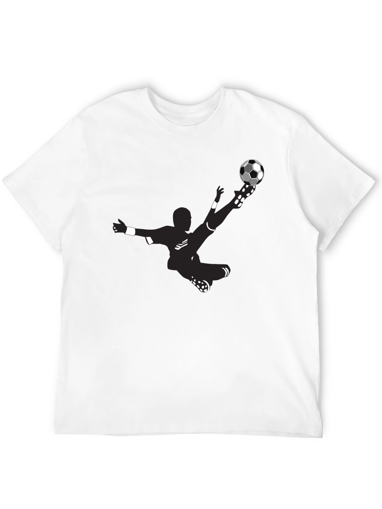 Soccer Kick Graphic Tee - Black Cotton Blend