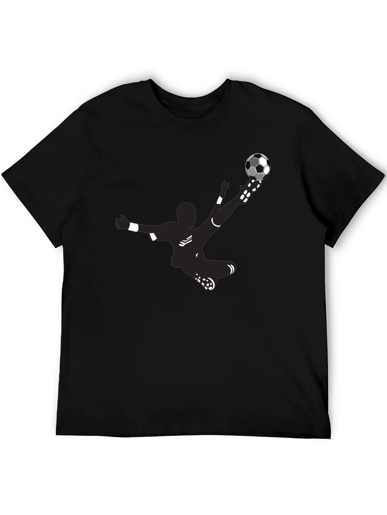 Soccer Kick Graphic Tee - Black Cotton Blend
