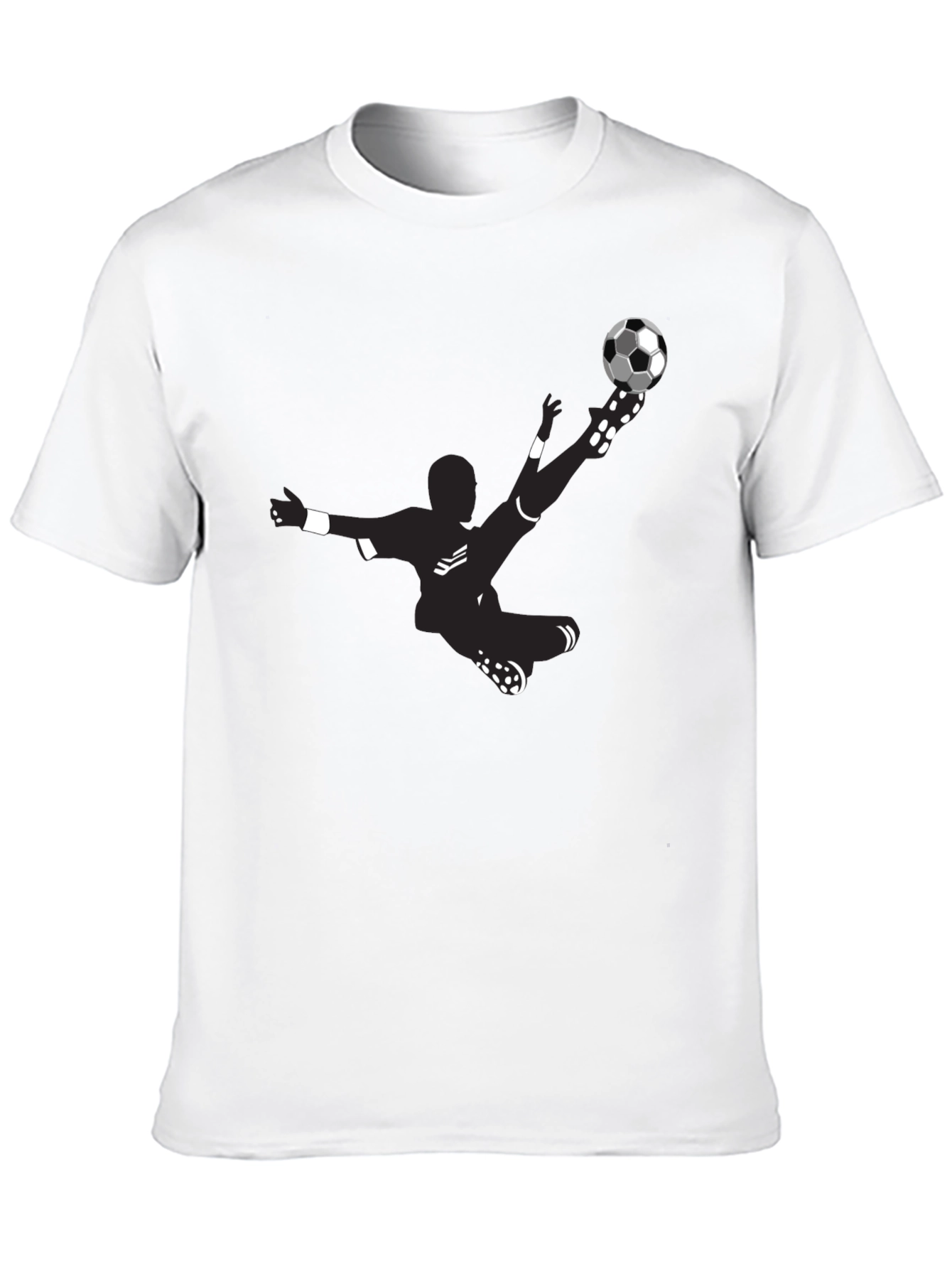 Soccer Kick Graphic Tee - Black Cotton Blend