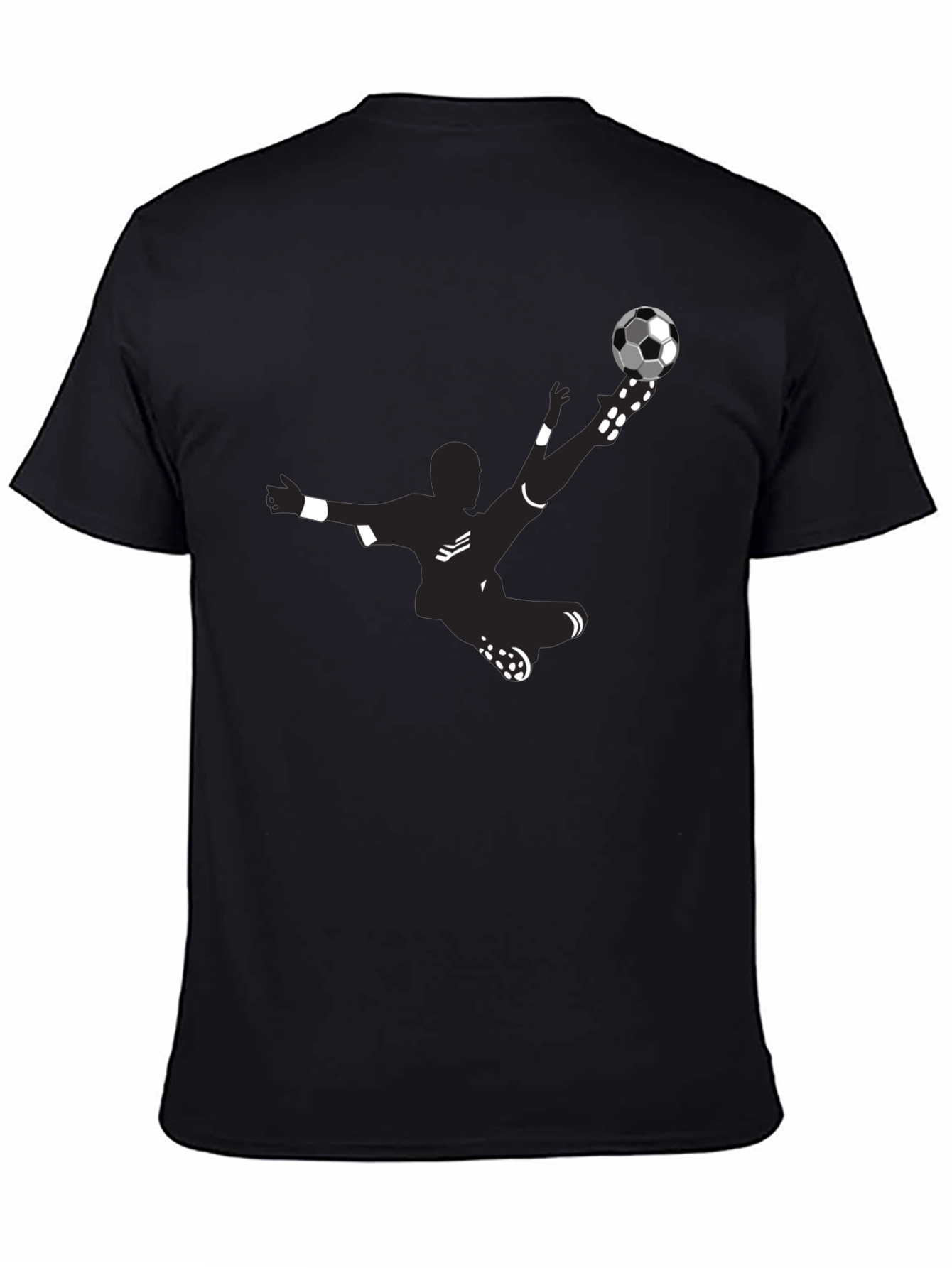Soccer Kick Graphic Tee - Black Cotton Blend