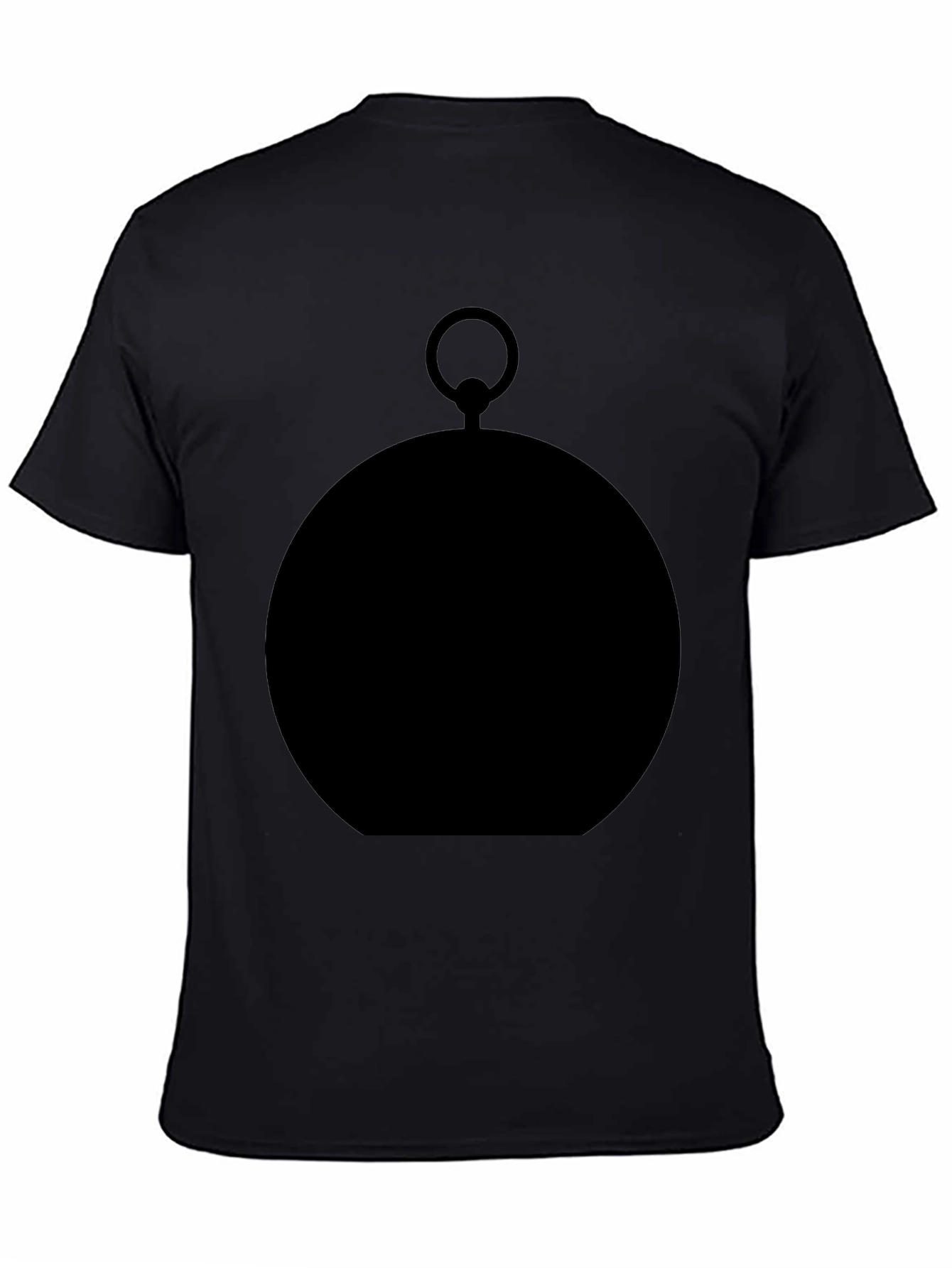 Mens Black Graphic Tee - Pocket Watch Silhouette