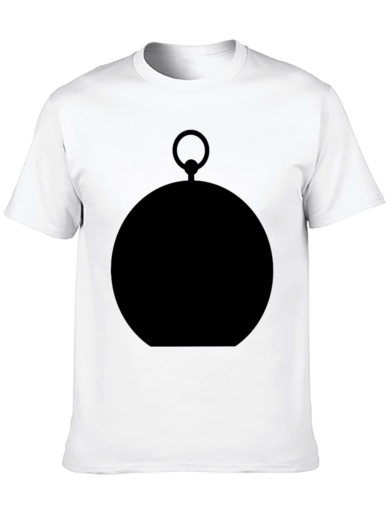 Mens Black Graphic Tee - Pocket Watch Silhouette