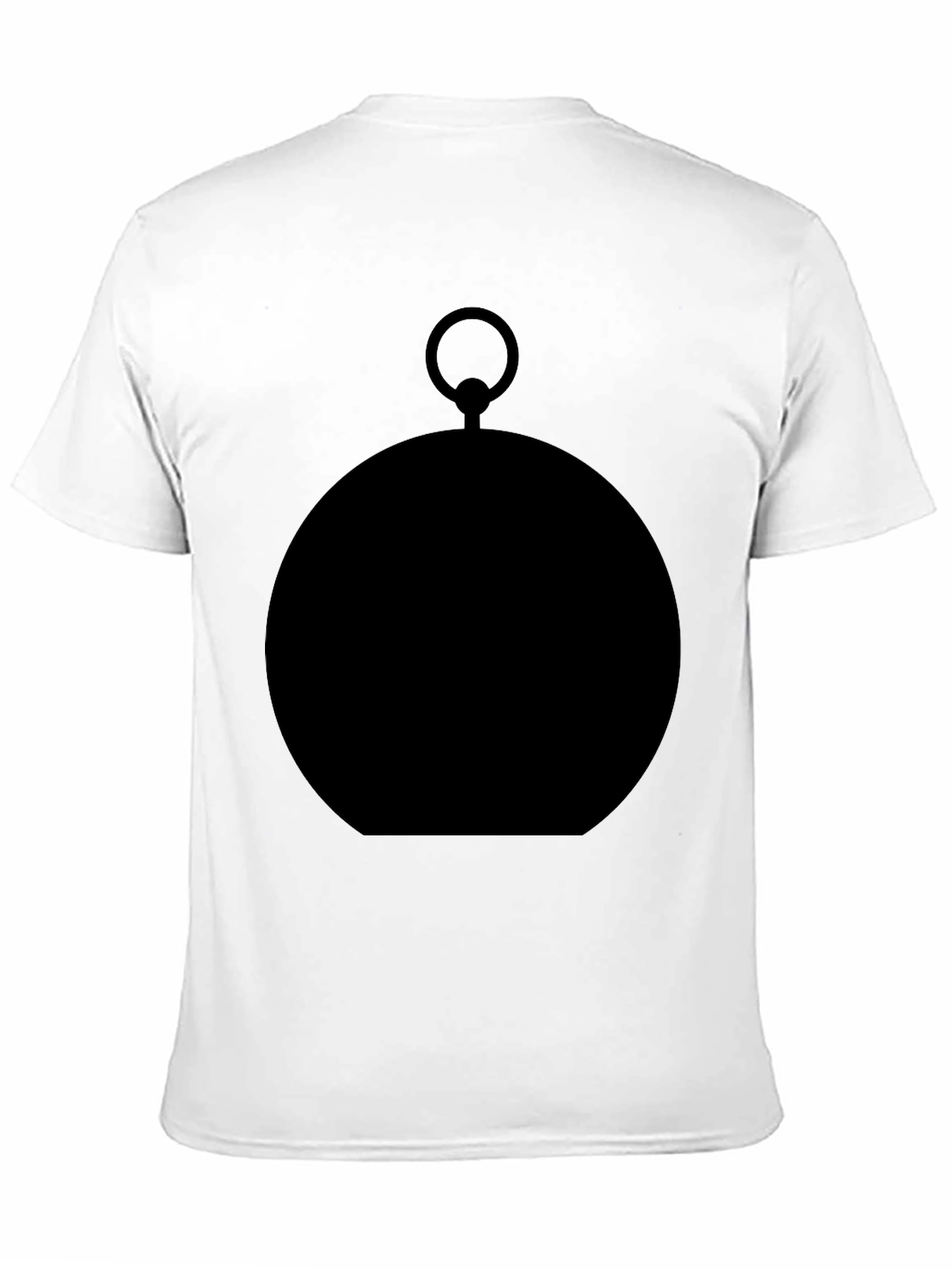Mens Black Graphic Tee - Pocket Watch Silhouette