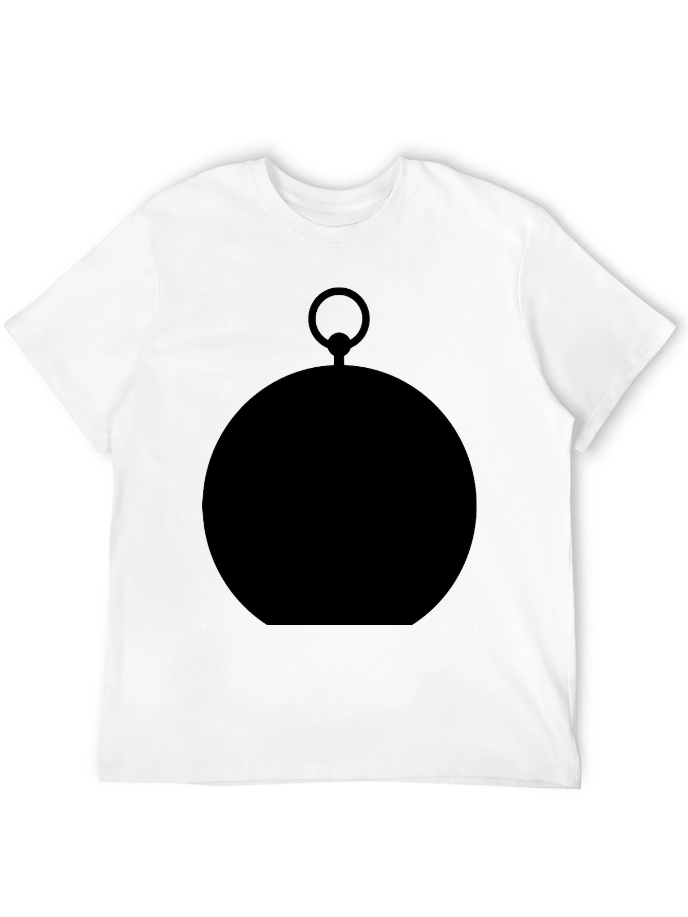 Mens Black Graphic Tee - Pocket Watch Silhouette