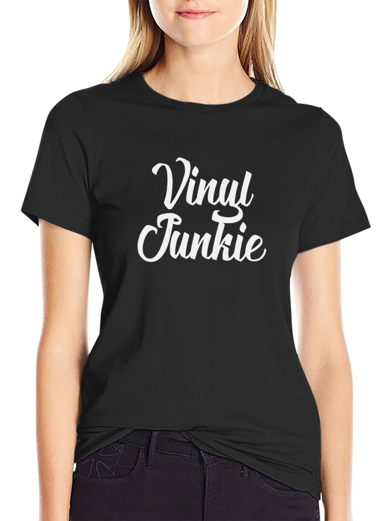 Vinyl Junkie T-Shirt - Retro Music Lover Tee