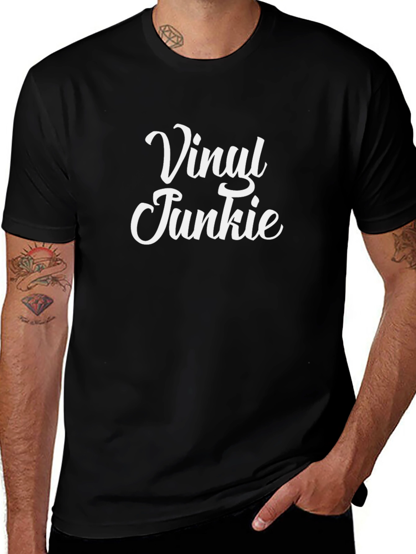 Vinyl Junkie T-Shirt - Retro Music Lover Tee