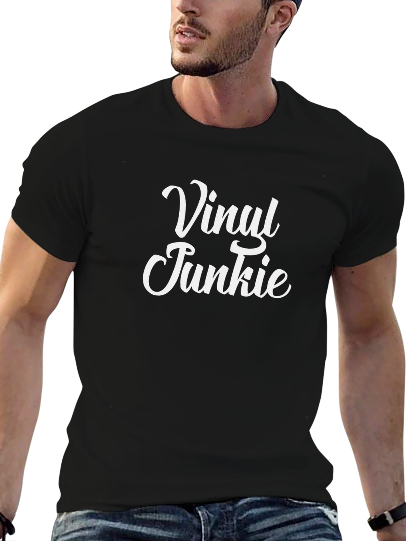 Vinyl Junkie T-Shirt - Retro Music Lover Tee